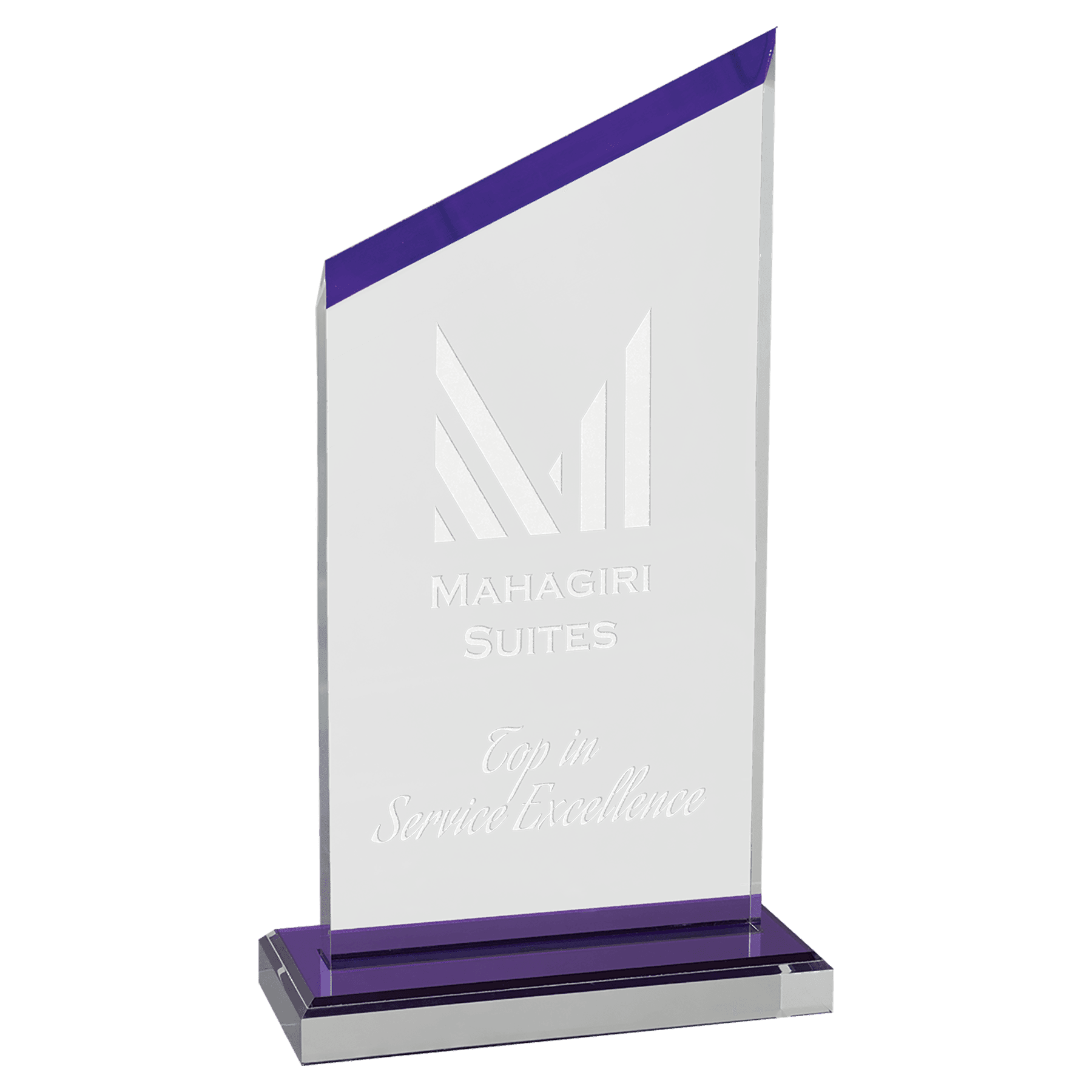 Zenith Series Acrylic Award with Purple Accents – 4.5" x 8.5"