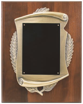 Personalized Walnut Plaque with Scroll Frame | Custom Engraved Religious Award | Pastor | Church Leader | Appreciation Gift