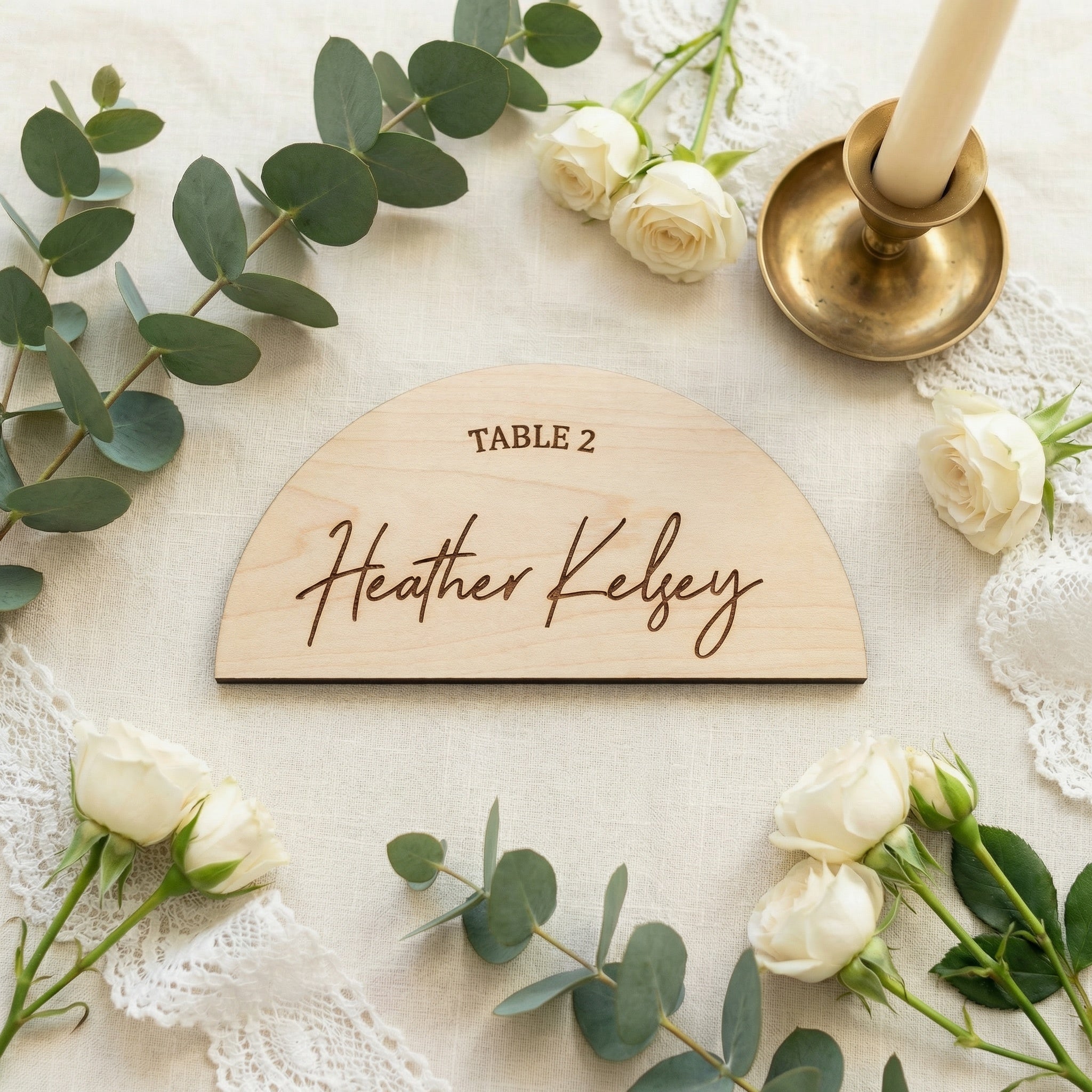 Personalized Arch Wedding Place Cards | Engraved Guest Name Escort Cards | Wood & Acrylic Wedding Seating Tags | Elegant Reception Place Settings