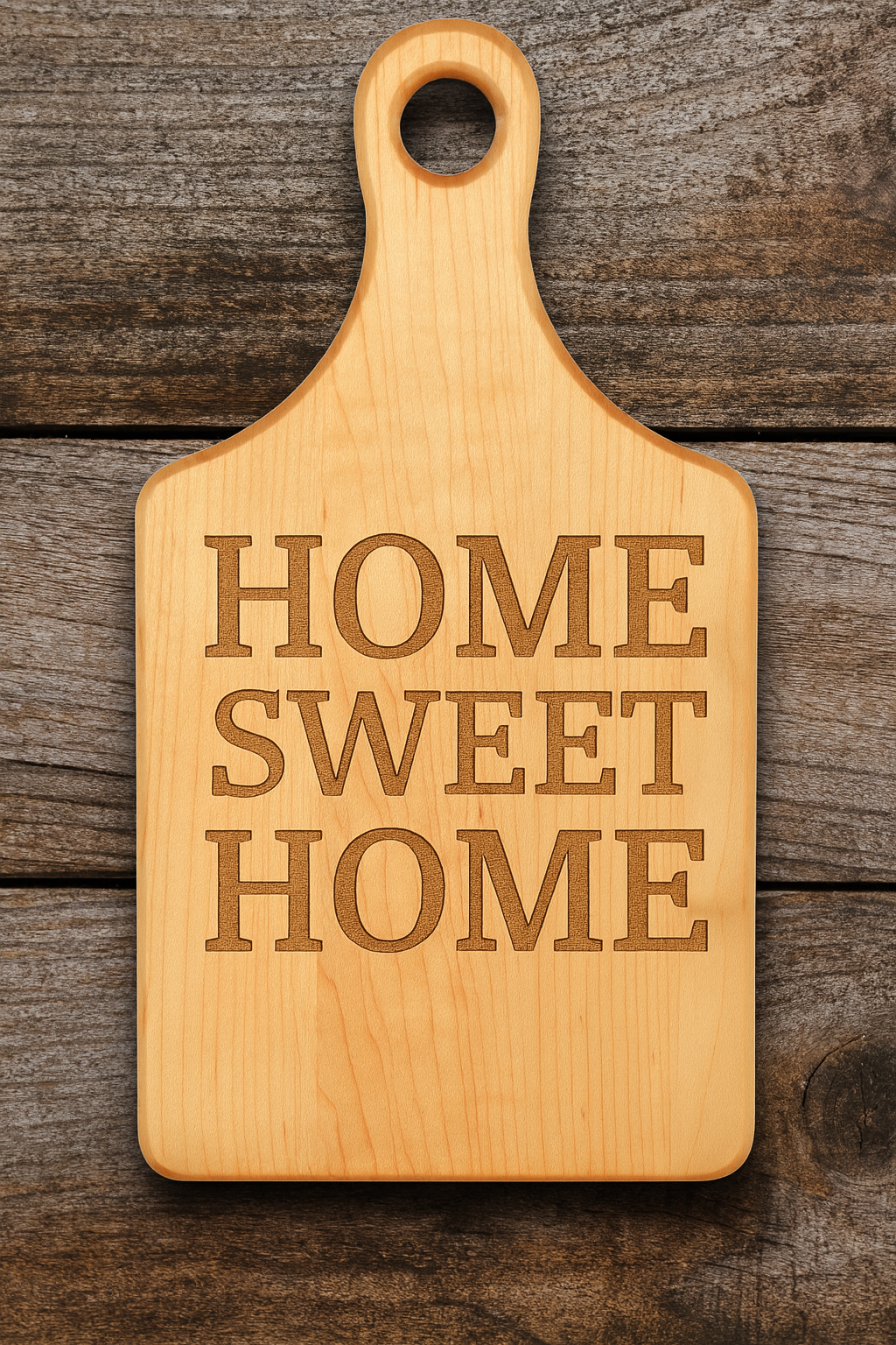 Custom Paddle Cutting Board | Maple or Walnut | Personalized Charcuterie Gift for Weddings, Housewarming, Kitchen Decor