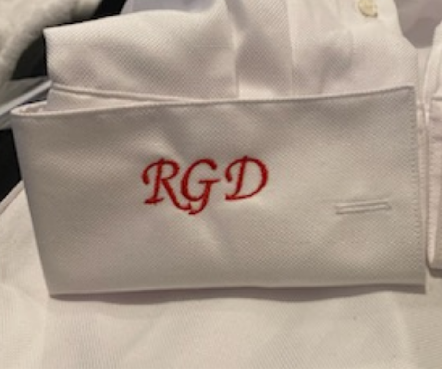 Custom Dress Shirt Cuff Embroidery | for shirt provided in Person only