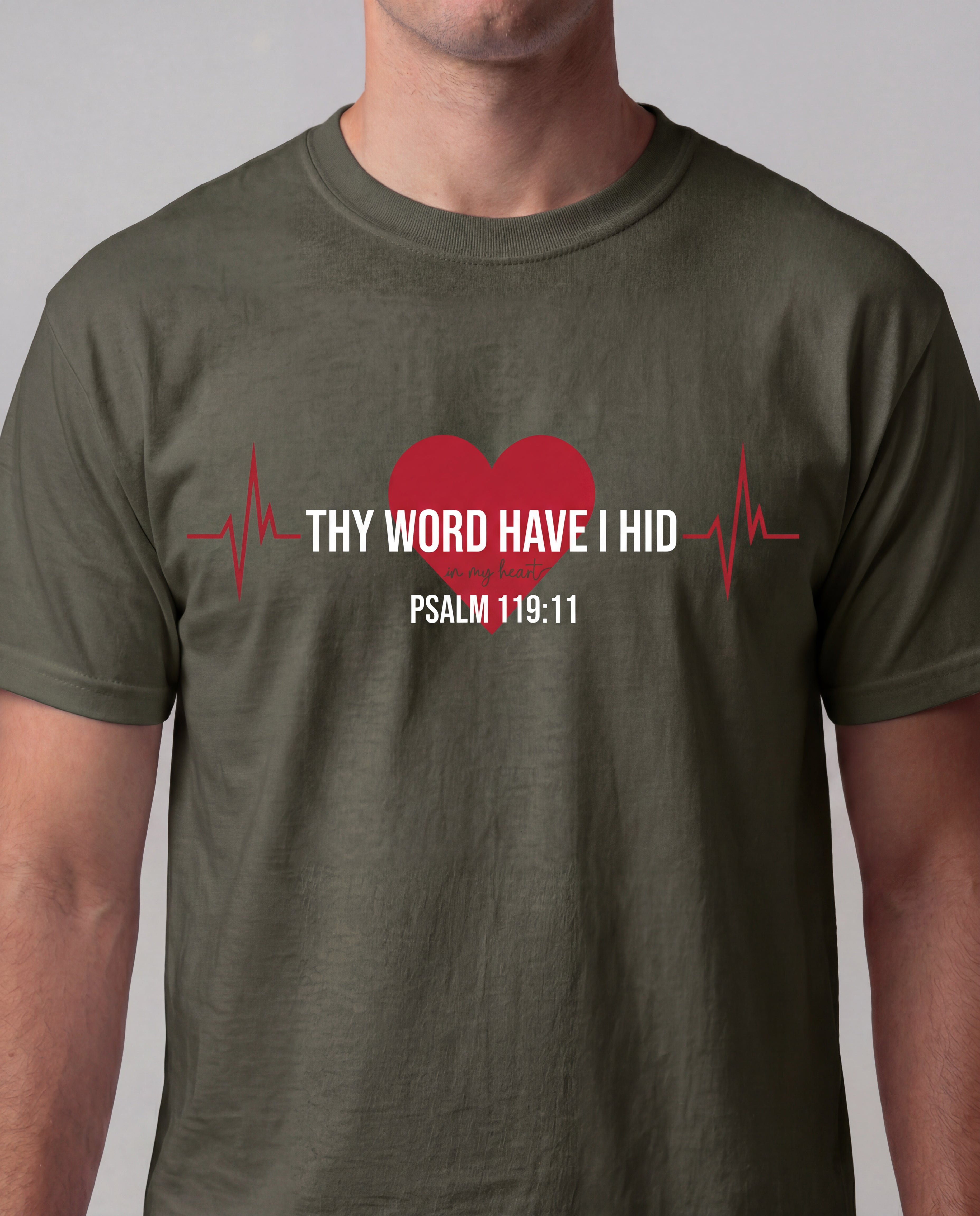 Thy Word Have I Hid in My Heart | Psalm 119:11 Unisex Heavy Cotton T-Shirt