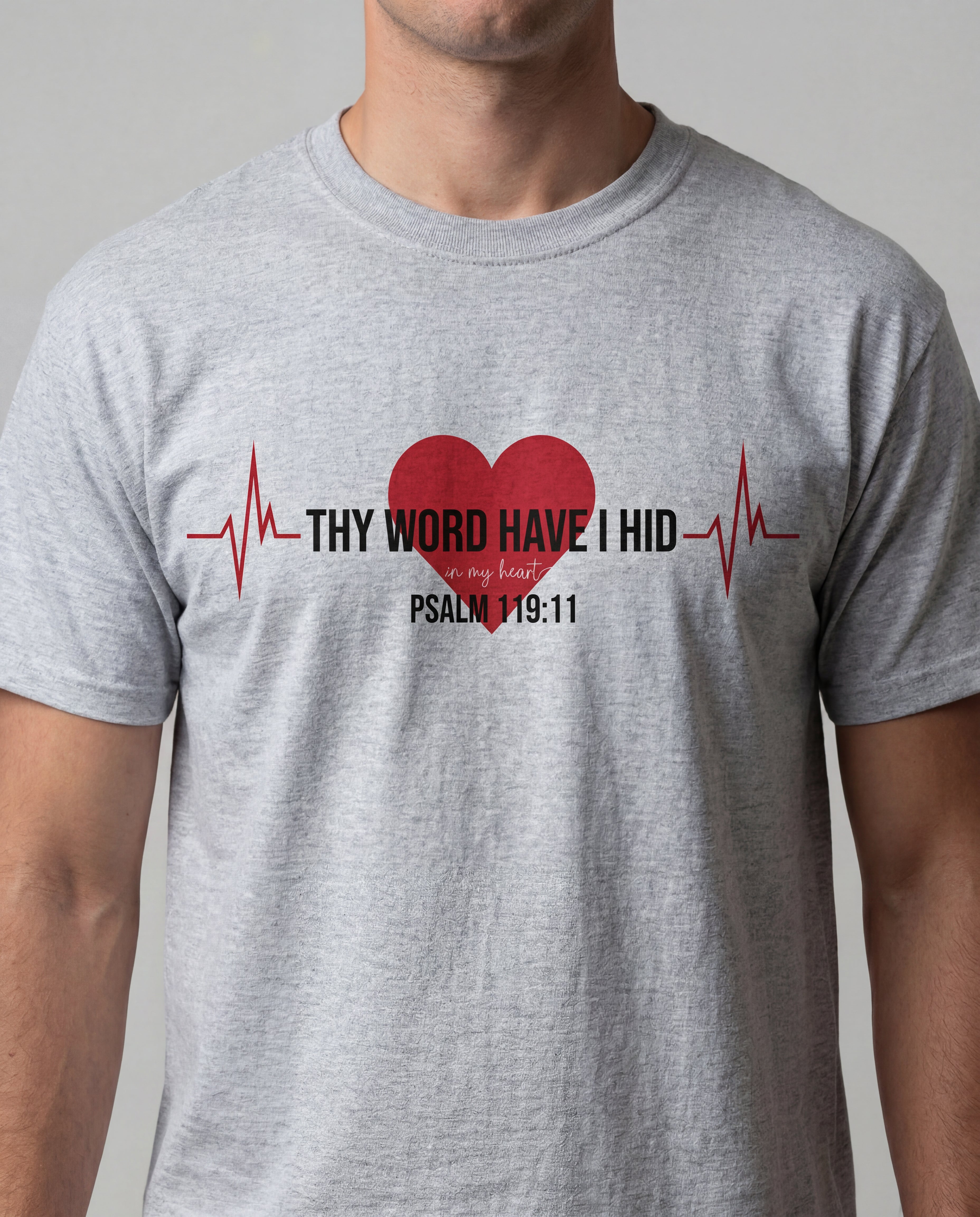 Thy Word Have I Hid in My Heart | Psalm 119:11 Unisex Heavy Cotton T-Shirt