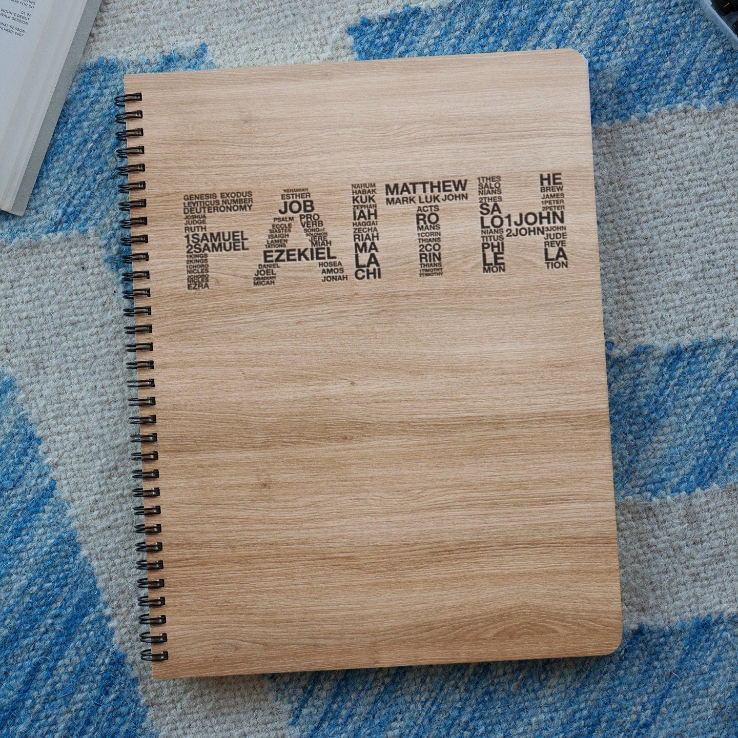 FAITH Wood Cover Notebook | Personalization Option | Customized Engraved Notebook