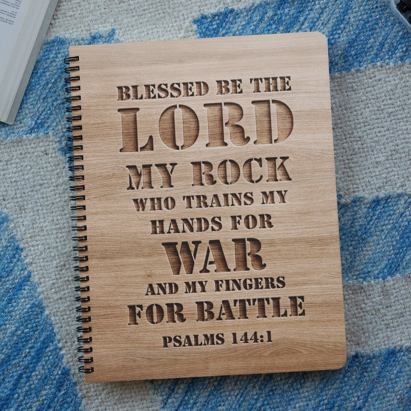 Psalms 144 Wood Cover Notebook