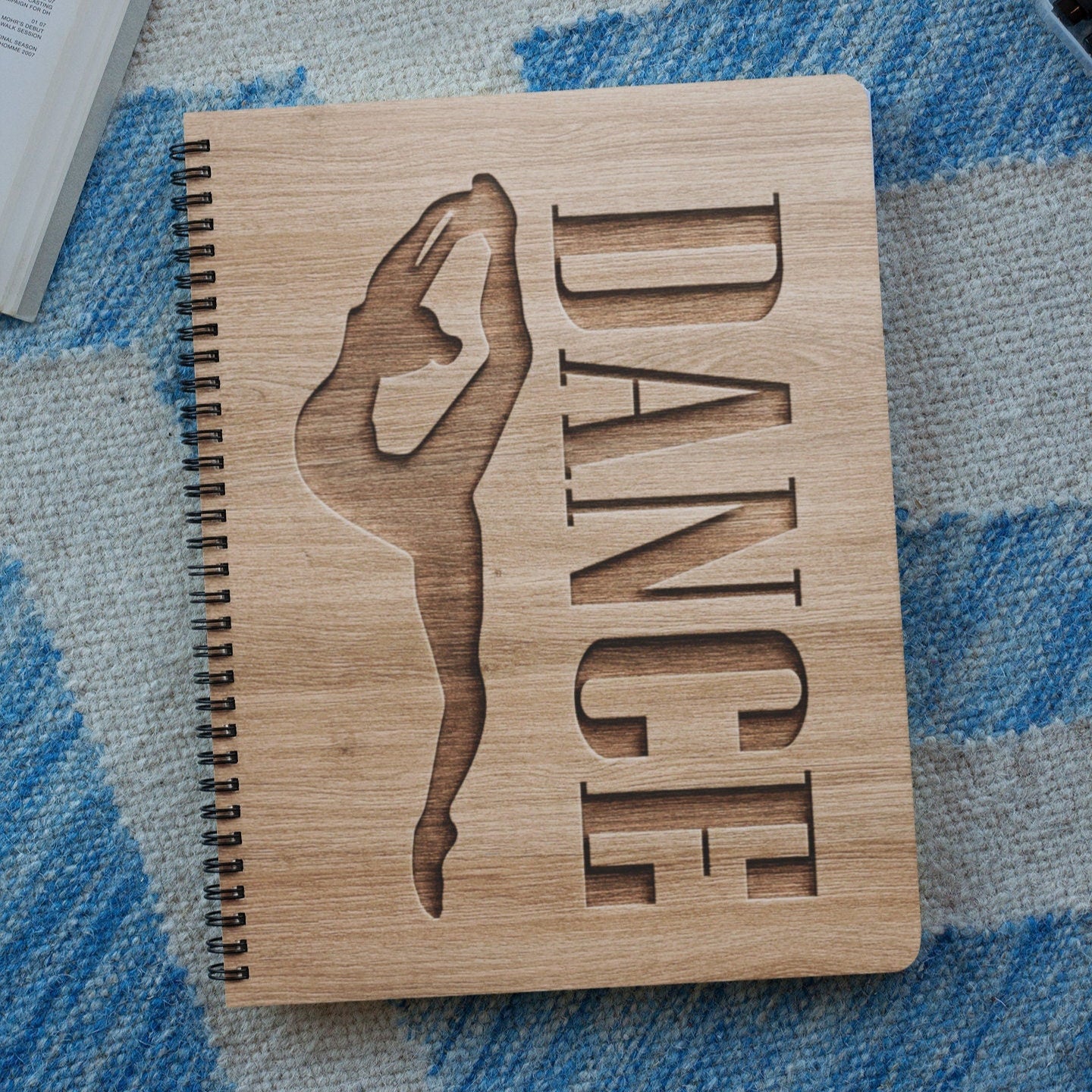 DANCE Wood Cover Notebook | Dance Ballet Customize Engraved Notebook | Personalized Sketchbook