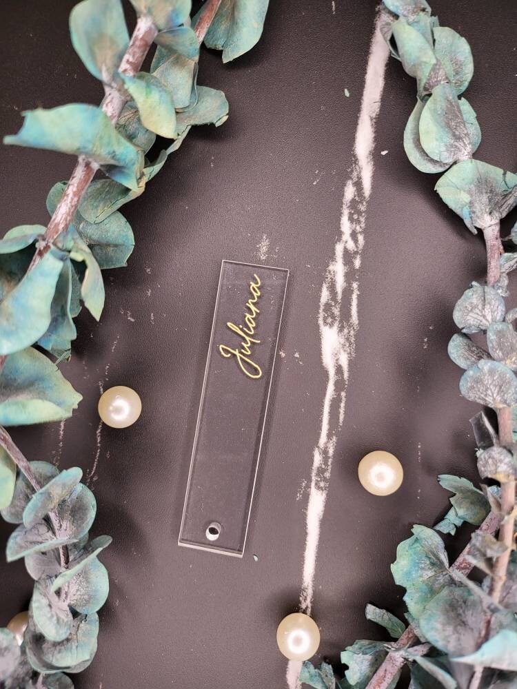 Wedding Place Cards (Small Rectangle) | Small Acrylic Single Line Cards | Personalized Name Cards