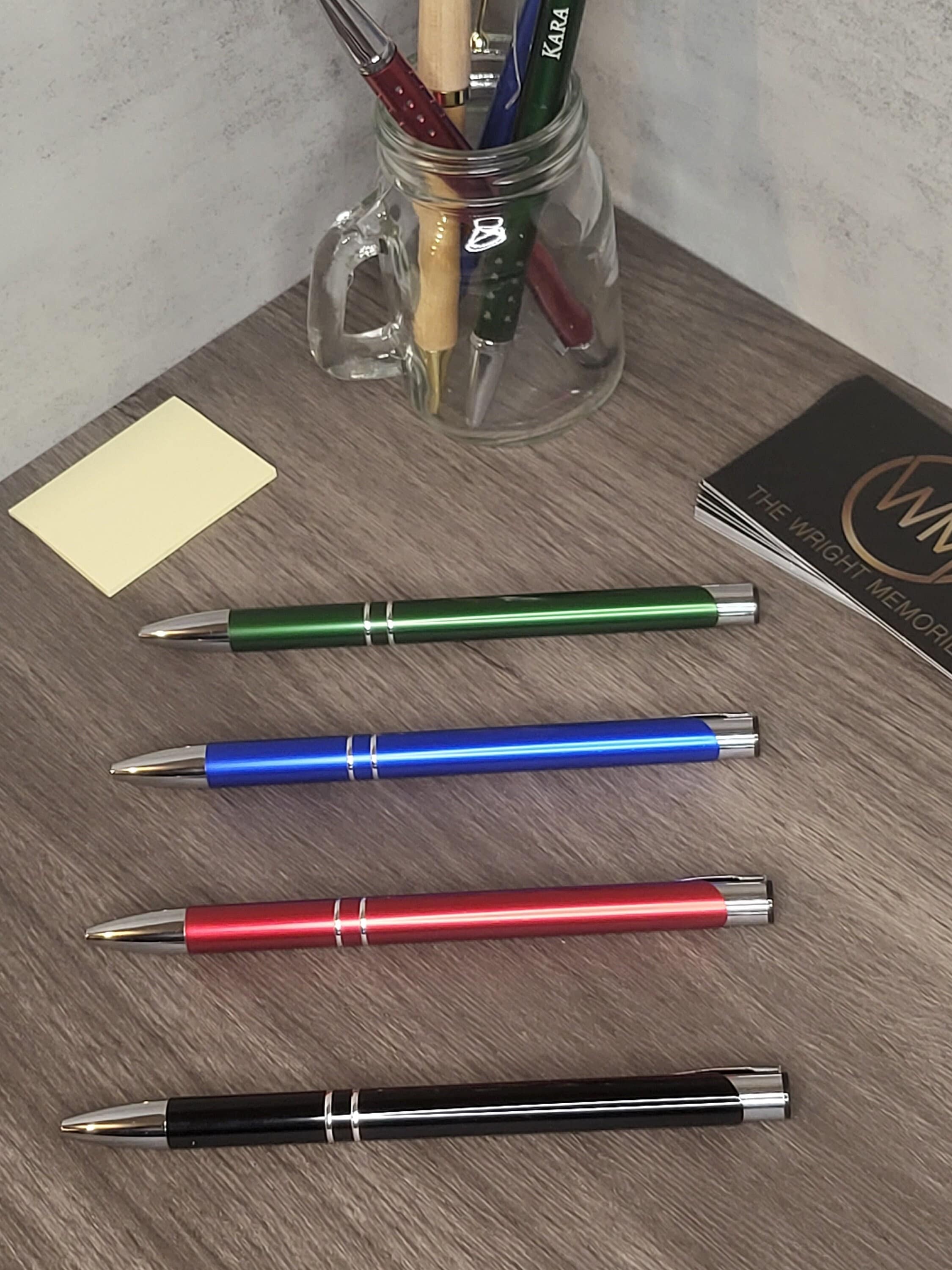 Personalized Silver Trim Laser Engraved Pen – Black, Blue, Red or Green