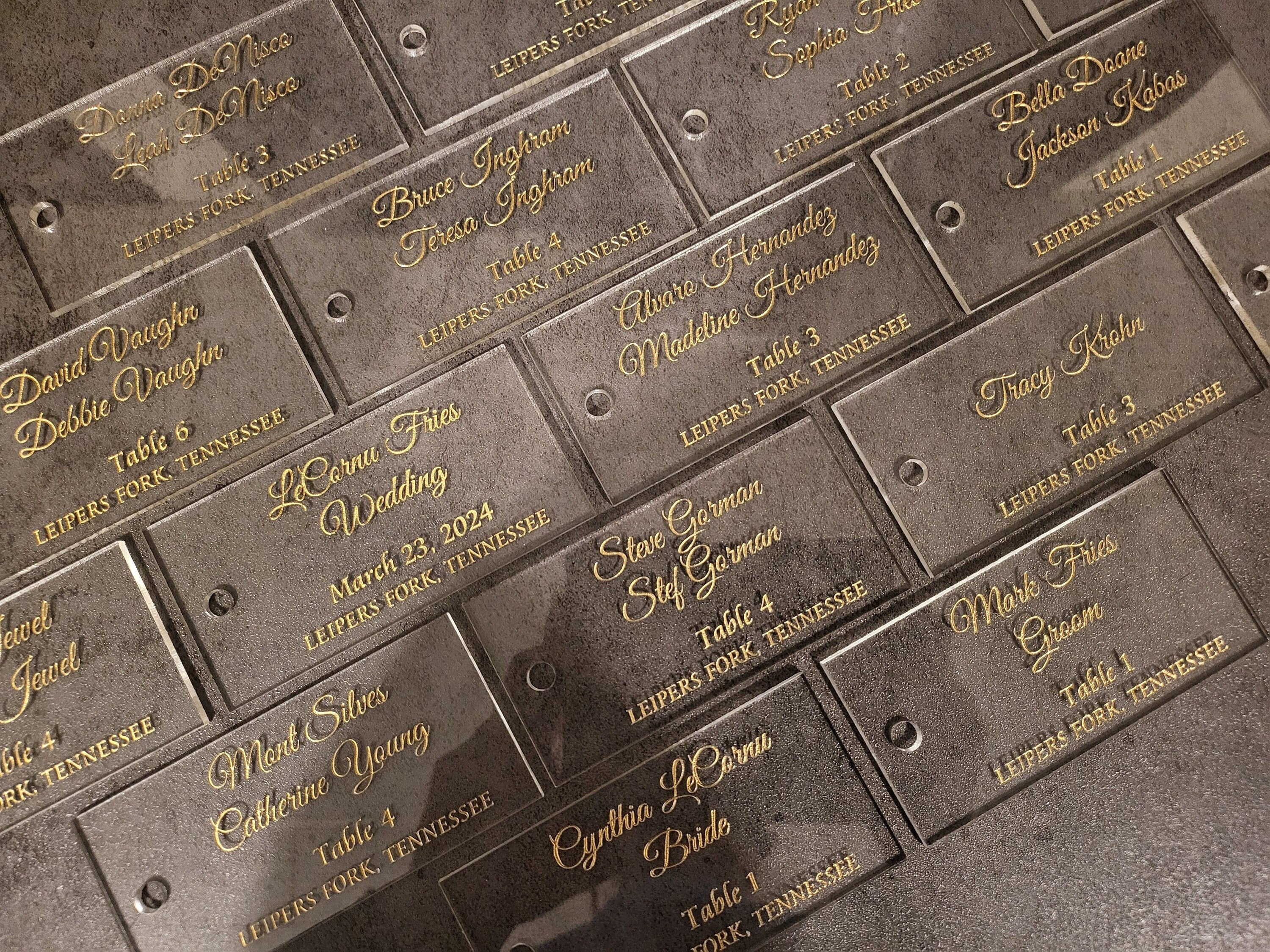 Wedding Place Cards (Rectangle) | Two-Name Place Cards | Event Name Place Cards | Personalized Acrylic Name Cards