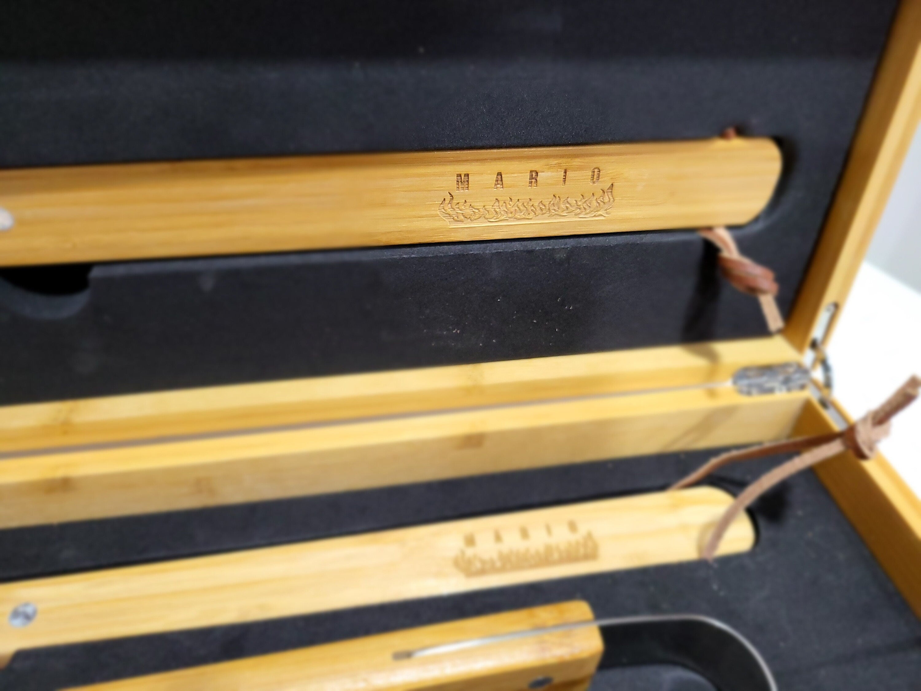 Personalized Bamboo BBQ Grill Set – Flame & Tools Design