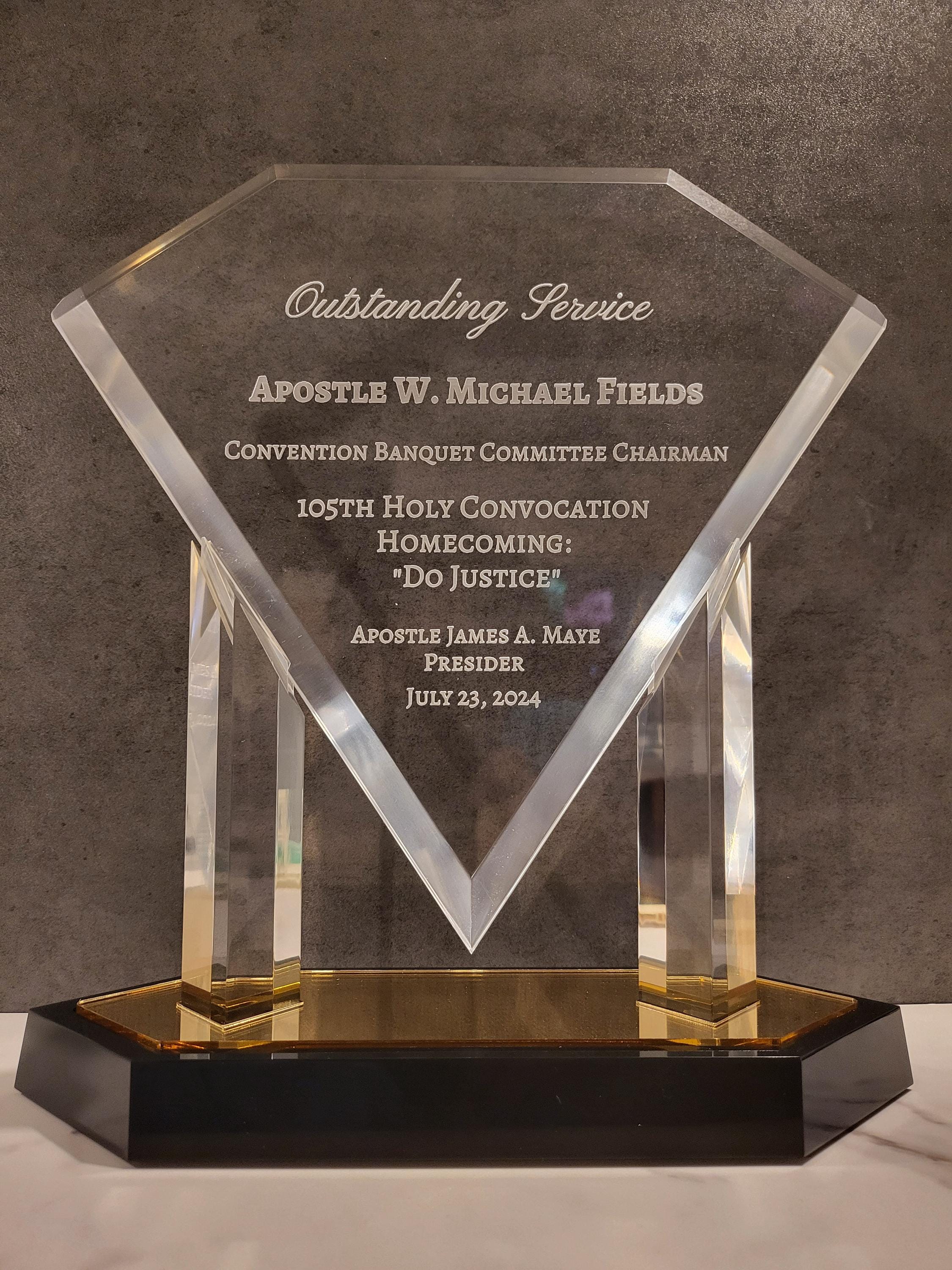Gold Floating Diamond Acrylic Award | Award For Church | Employee Award | Business Award | Engraved Trophy | Graduation Plaque | Retirement Appreciation