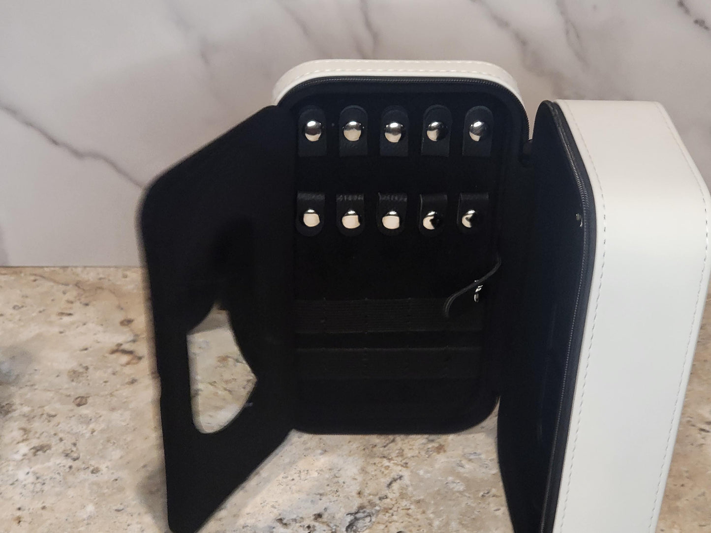Personalized Leatherette Travel Jewelry Box – 4" x 4" or 7.5" x 4.5" with Tan or Black Lining | Custom Engraved Keepsake Case