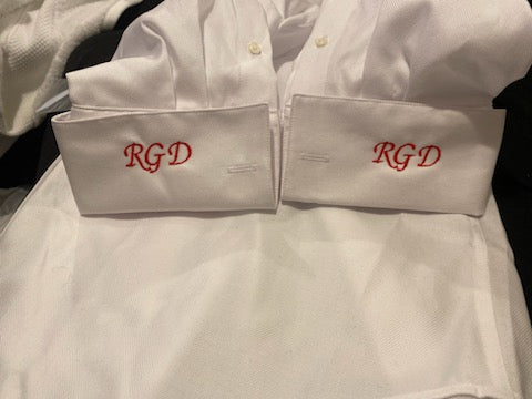 Custom Dress Shirt Cuff Embroidery | for shirt provided in Person only