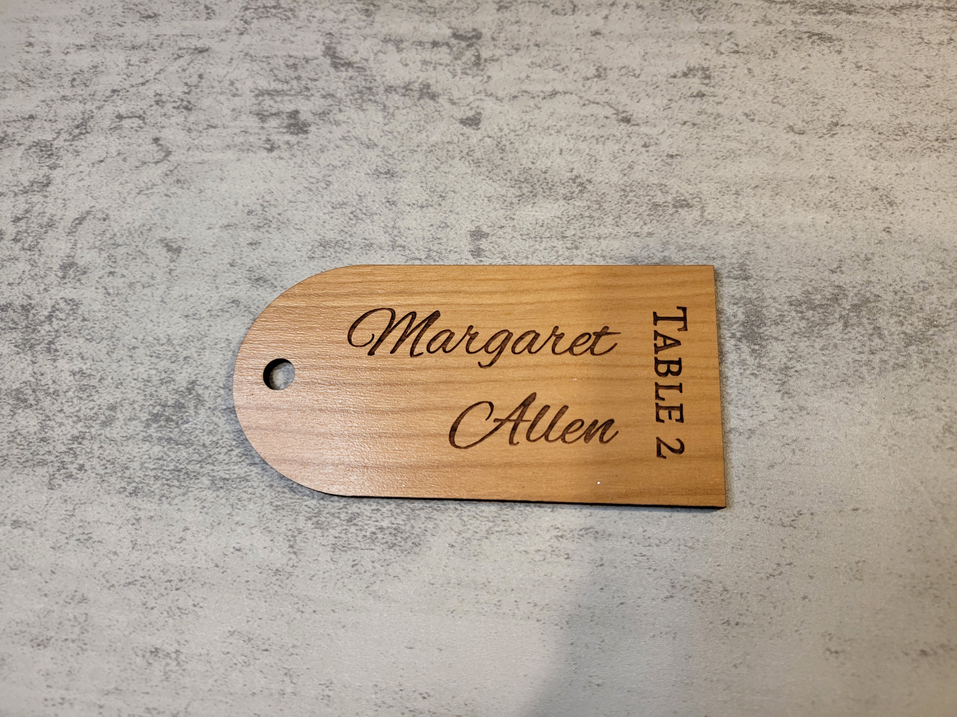 Personalized Wedding Place Card Tags | Engraved Name Escort Tags | Wooden & Acrylic Wedding Seating Tags | Elegant Reception Place Settings