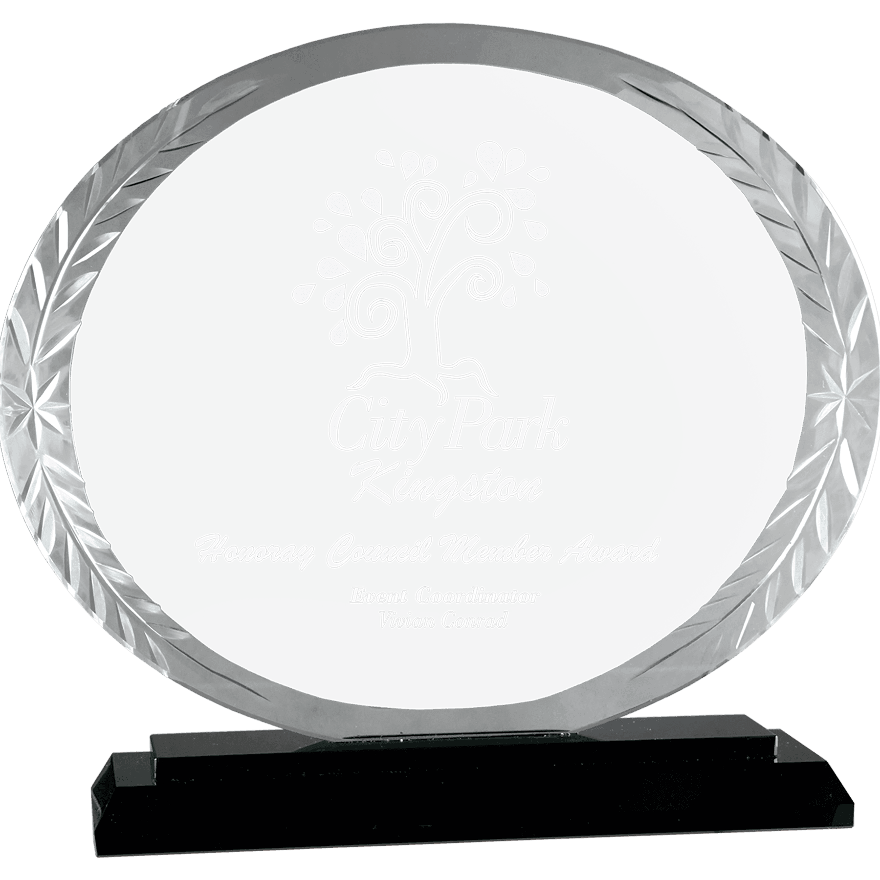Oval Accent Glass Award | Corporate Award | Retirement Gift | Recognition Gift | Art Glass Decor | Gift For Manager Or Employee