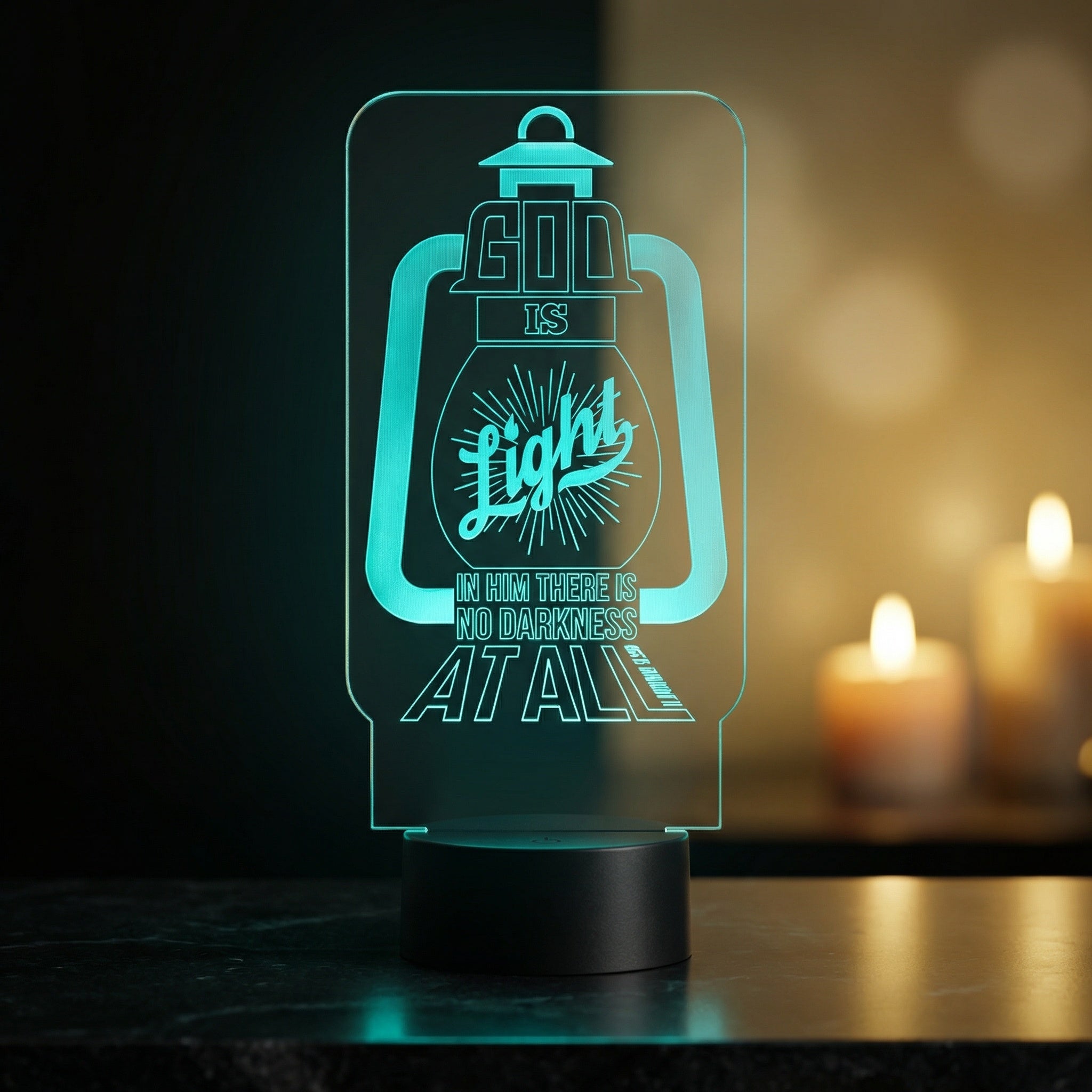 Scripture Light – God Is Light | Lantern LED Night Light (1 John 1:5)