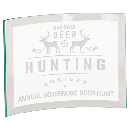 Beveled Jade Glass Crescent Award | Custom Engraved and Personalized Award | Employee Awards | Unique Custom Awards