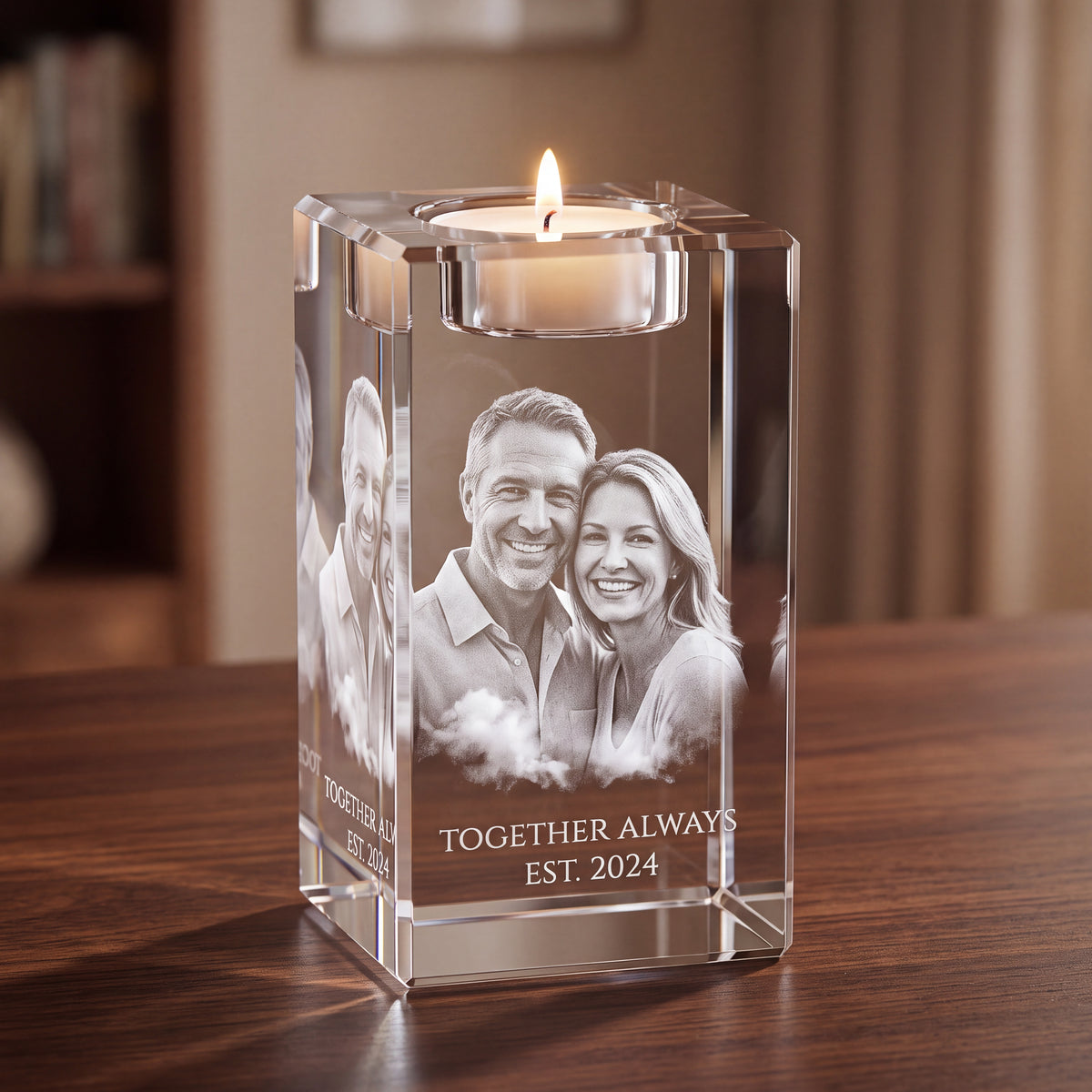 Personalized 3D Crystal Photo Candle | Custom Photo Keepsake