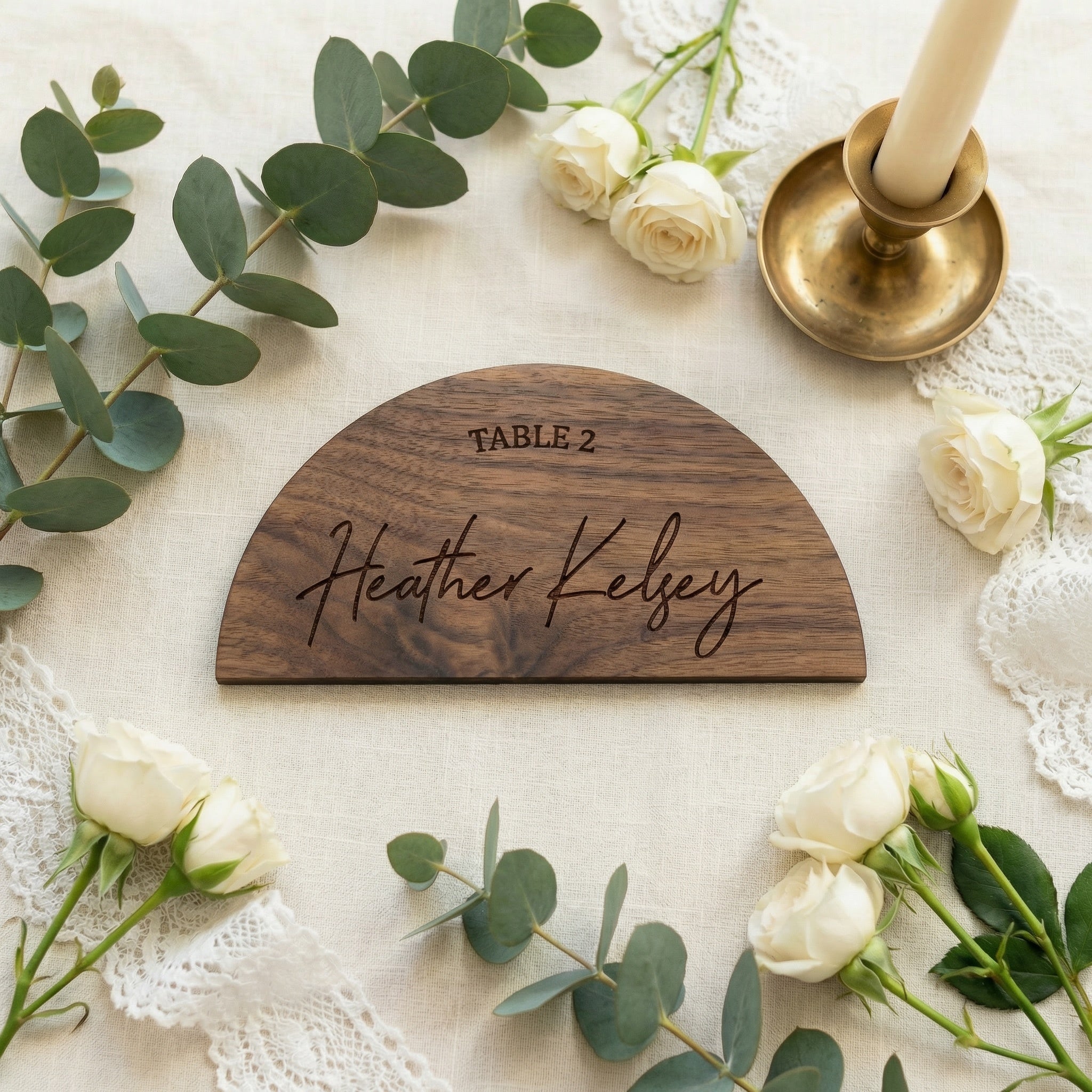 Personalized Arch Wedding Place Cards | Engraved Guest Name Escort Cards | Wood & Acrylic Wedding Seating Tags | Elegant Reception Place Settings