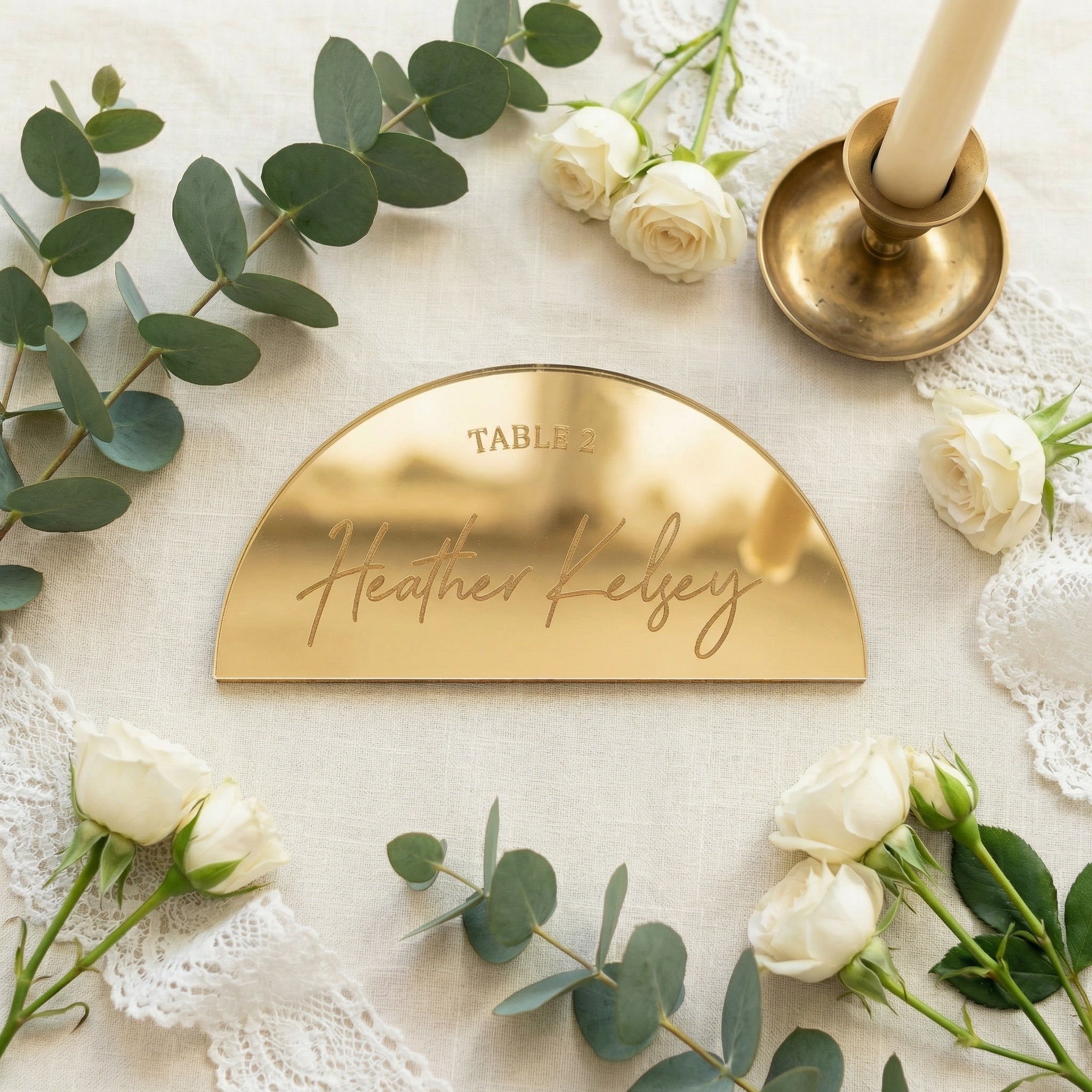Personalized Arch Wedding Place Cards | Engraved Guest Name Escort Cards | Wood & Acrylic Wedding Seating Tags | Elegant Reception Place Settings