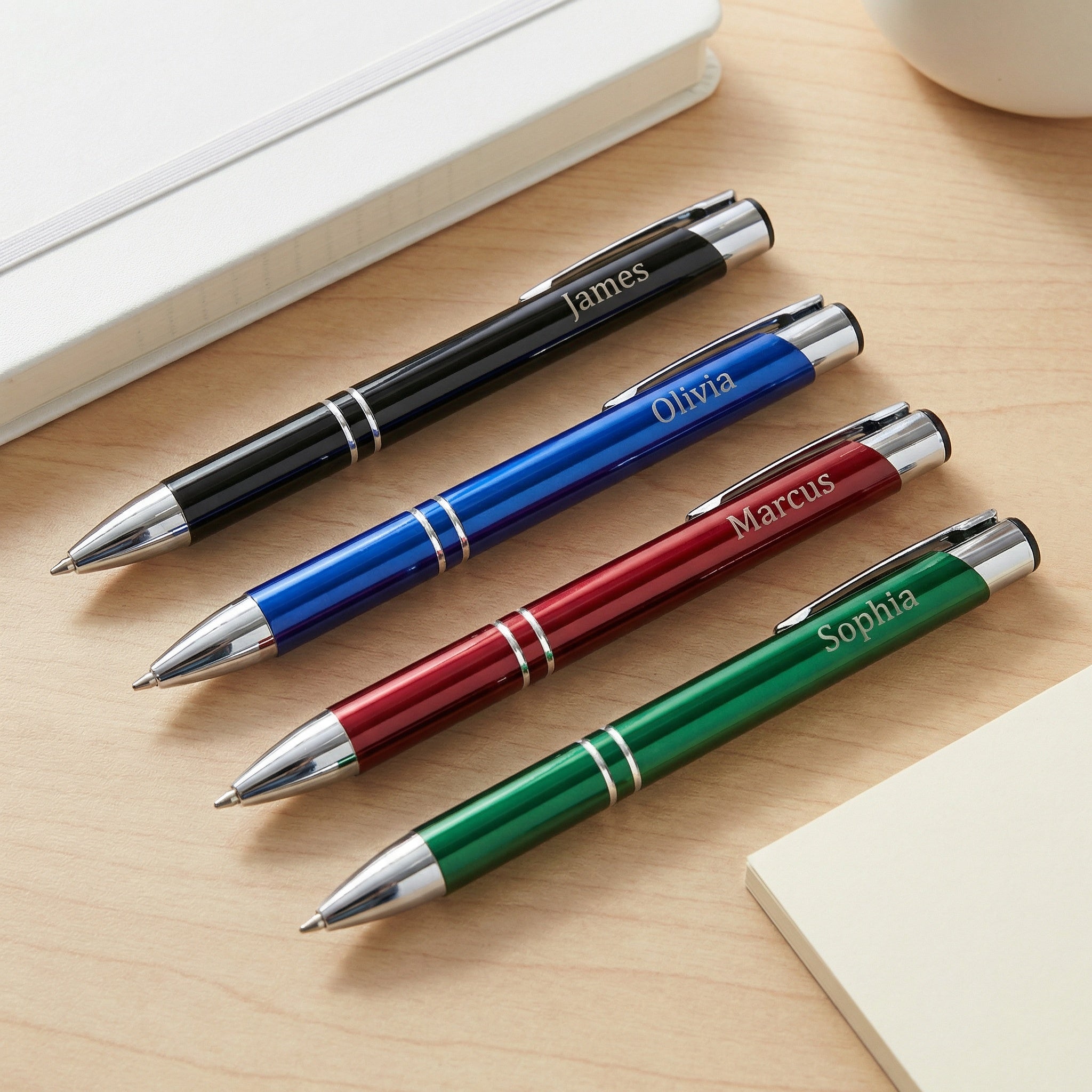 Personalized Silver Trim Laser Engraved Pen – Black, Blue, Red or Green