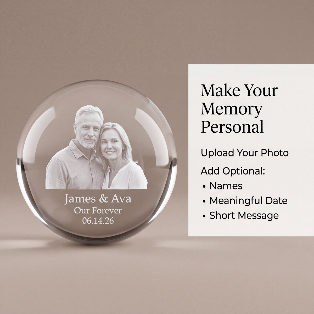Personalized 3D Crystal Photo Ball | Custom Photo Keepsake