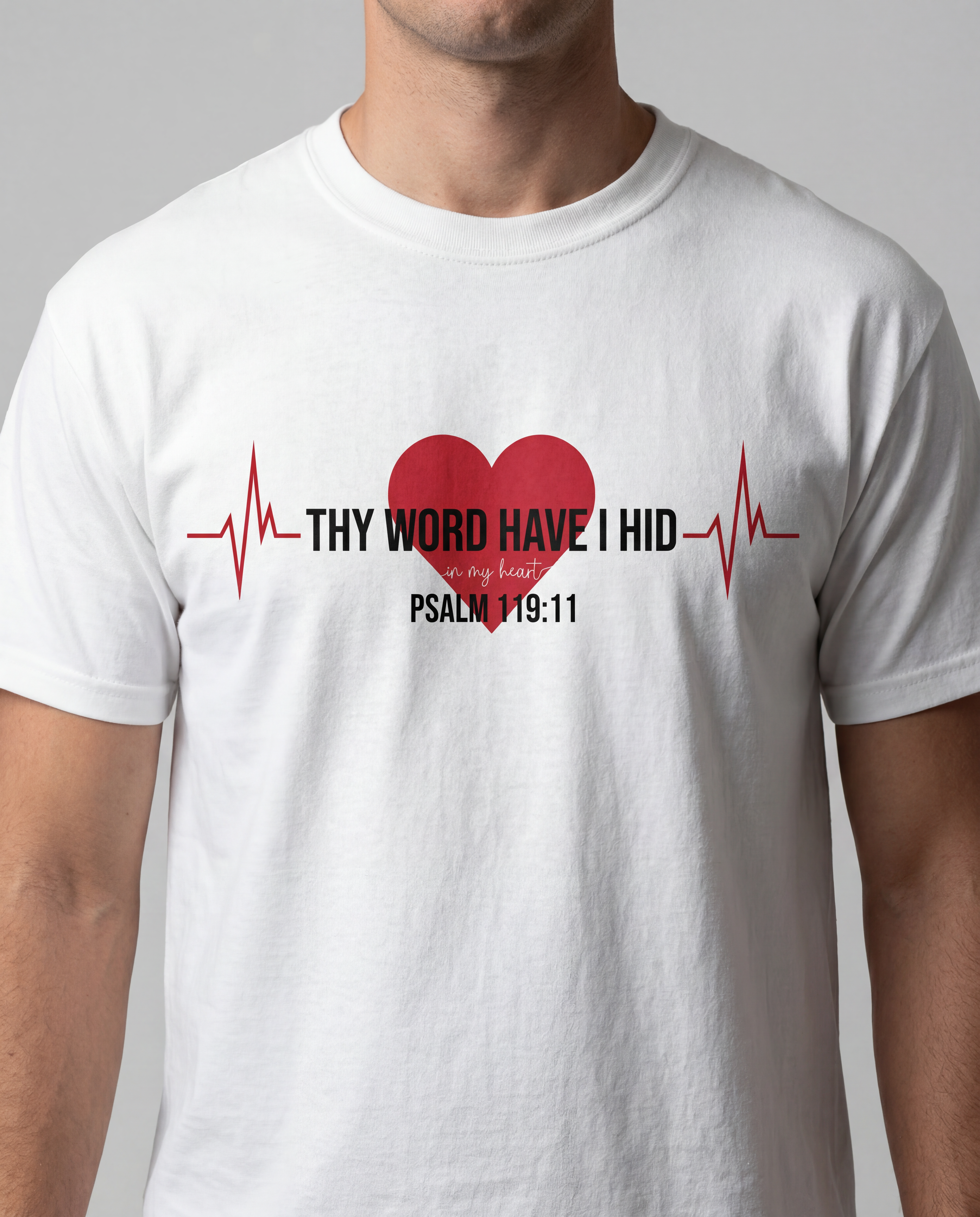 Thy Word Have I Hid in My Heart | Psalm 119:11 Unisex Heavy Cotton T-Shirt