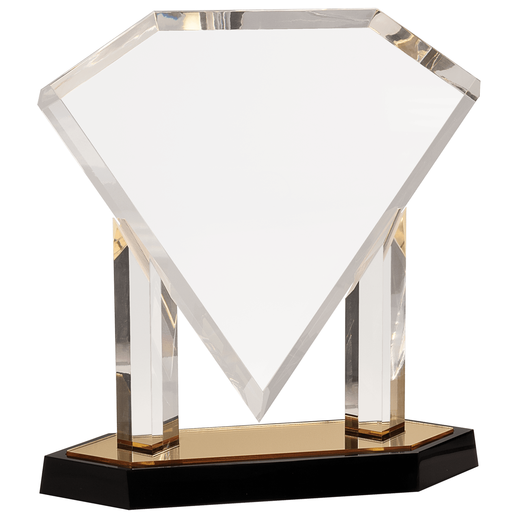 Gold Floating Diamond Acrylic Award | Award For Church | Employee Award | Business Award | Engraved Trophy | Graduation Plaque | Retirement Appreciation