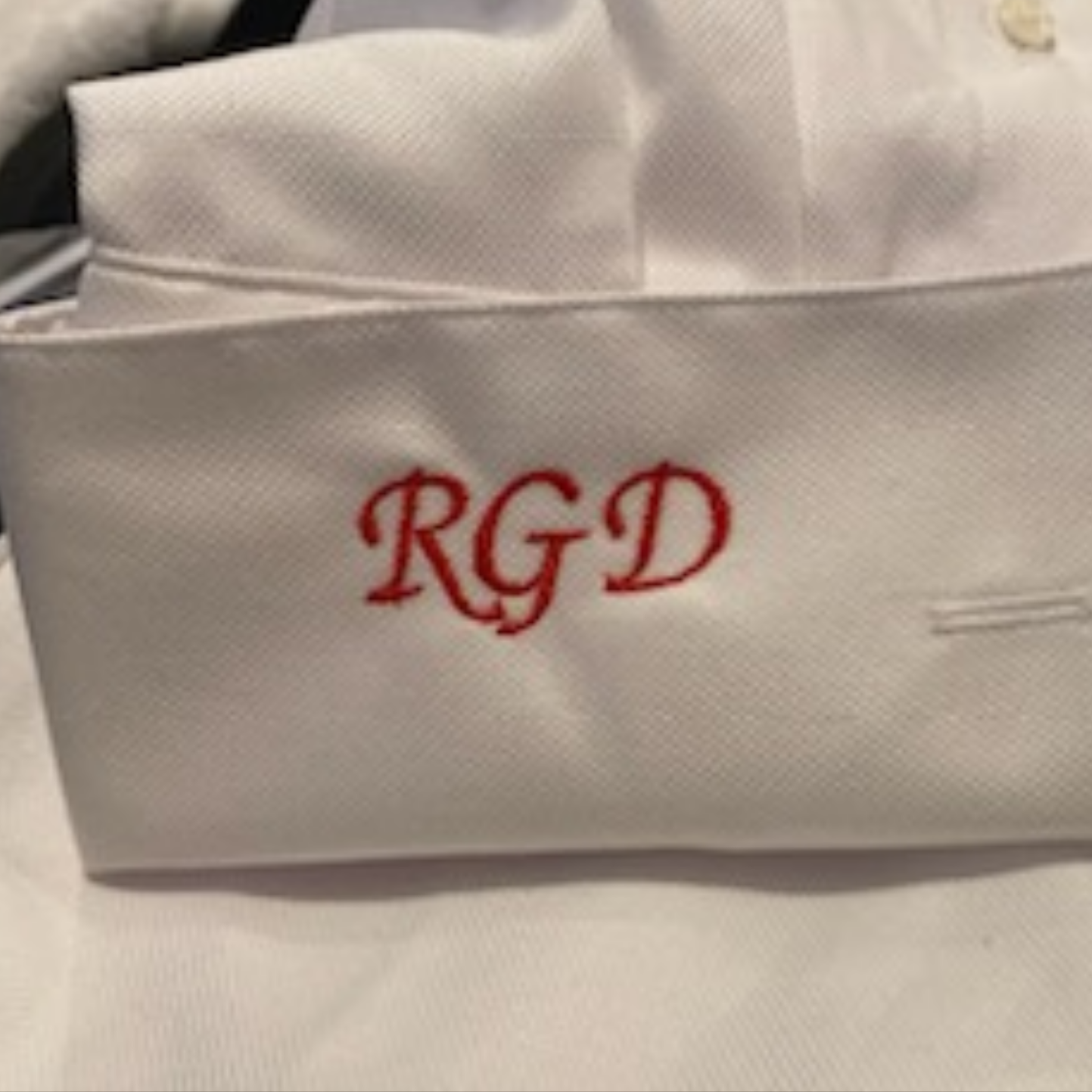 Custom Dress Shirt Cuff Embroidery  | for shirt provided in Person only