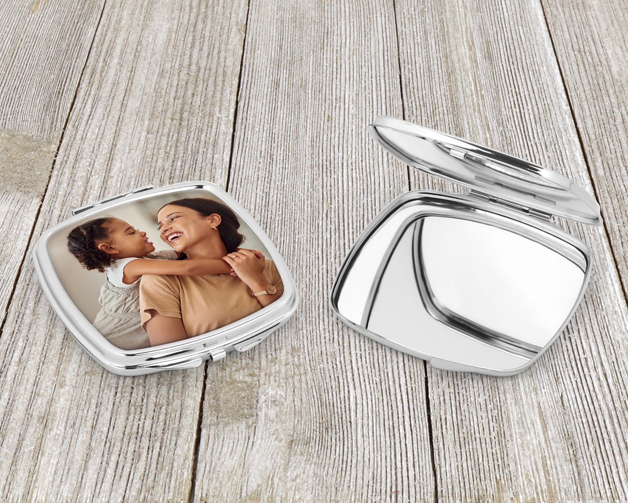 Personalized Square Compact Mirror | Custom Pocket Mirror | Personalized Gift for Bridesmaids, Birthdays & Events