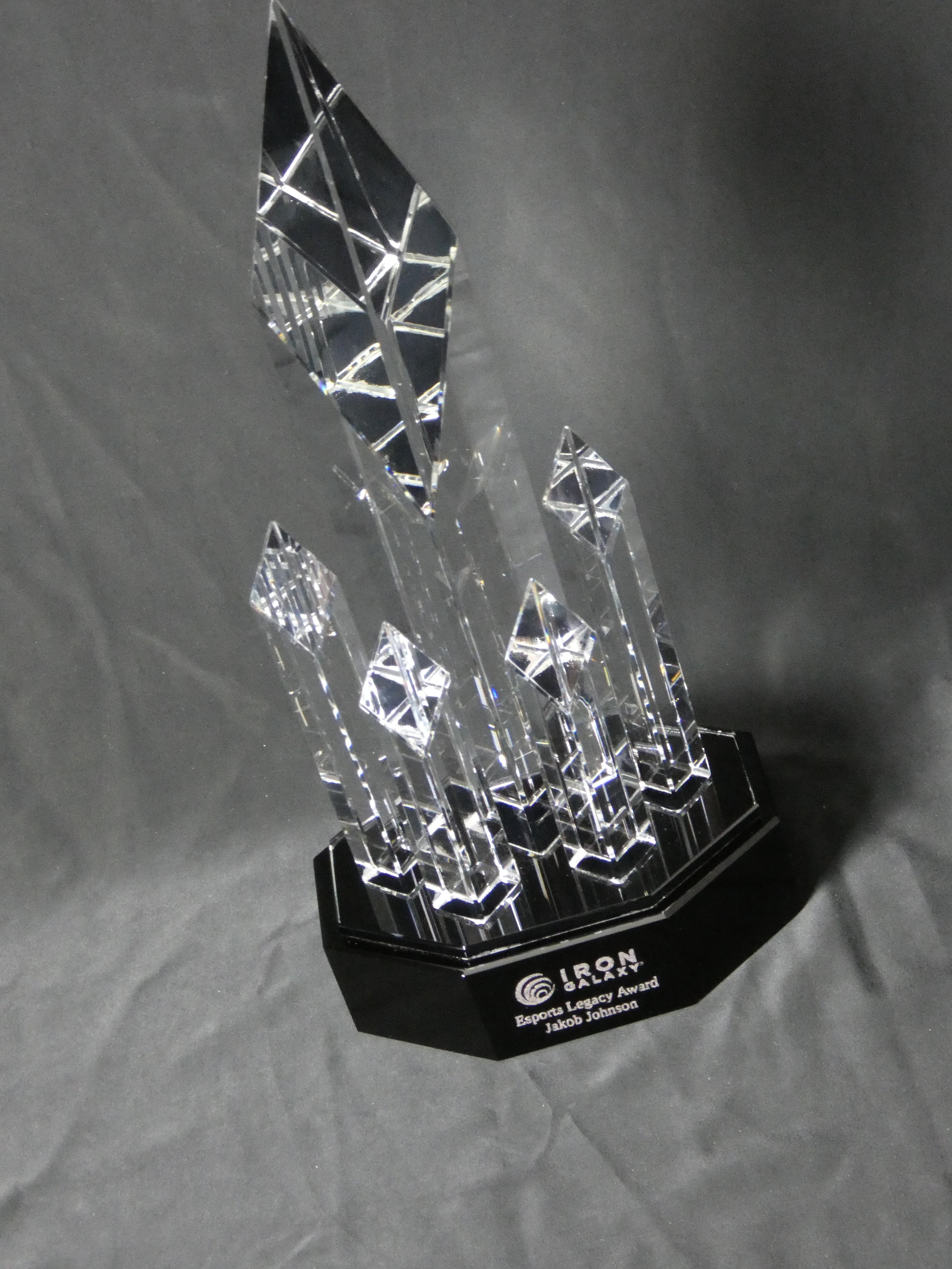 Crystal 5 Rising Diamonds on Black Pedestal Base