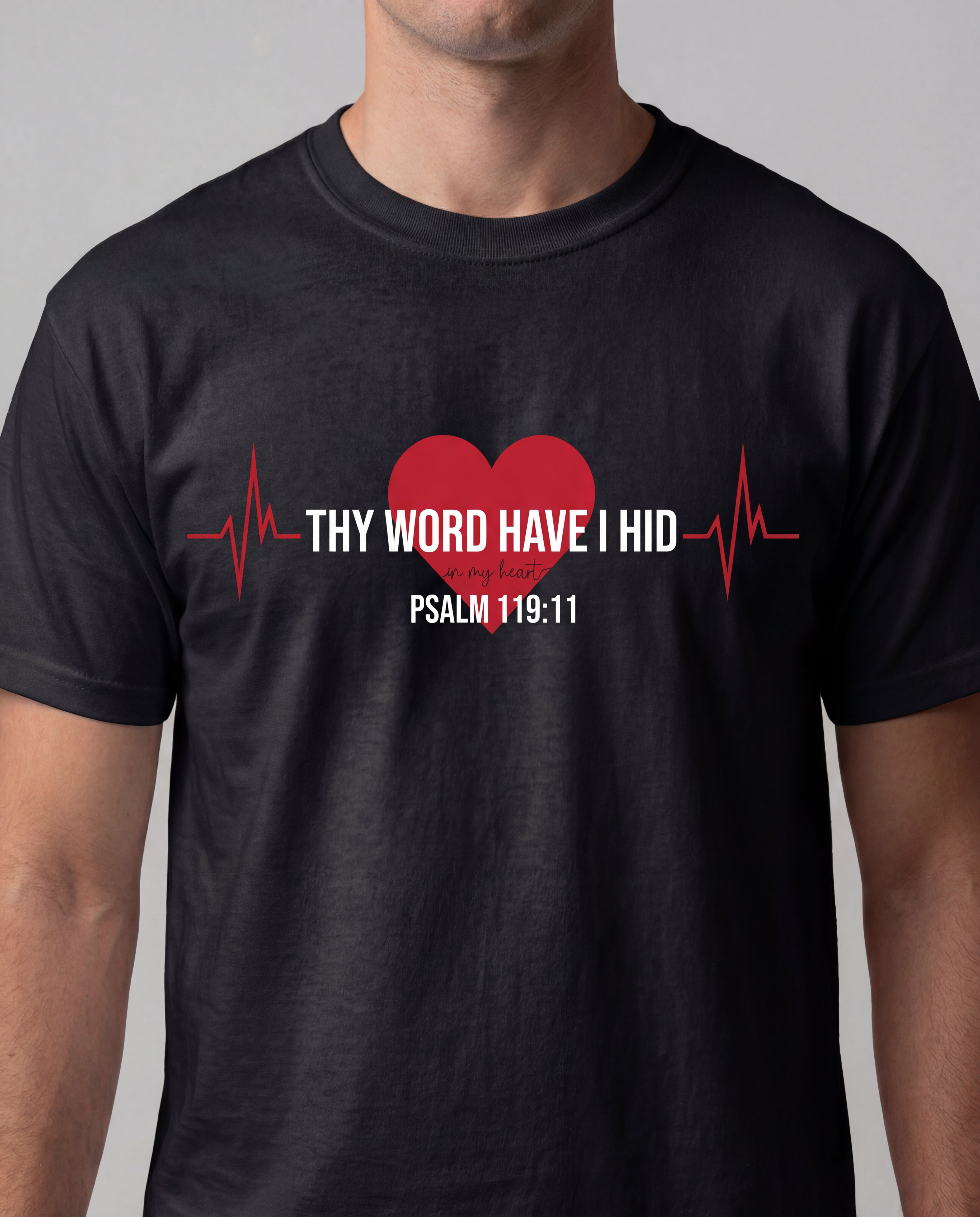 Thy Word Have I Hid in My Heart | Psalm 119:11 Unisex Heavy Cotton T-Shirt