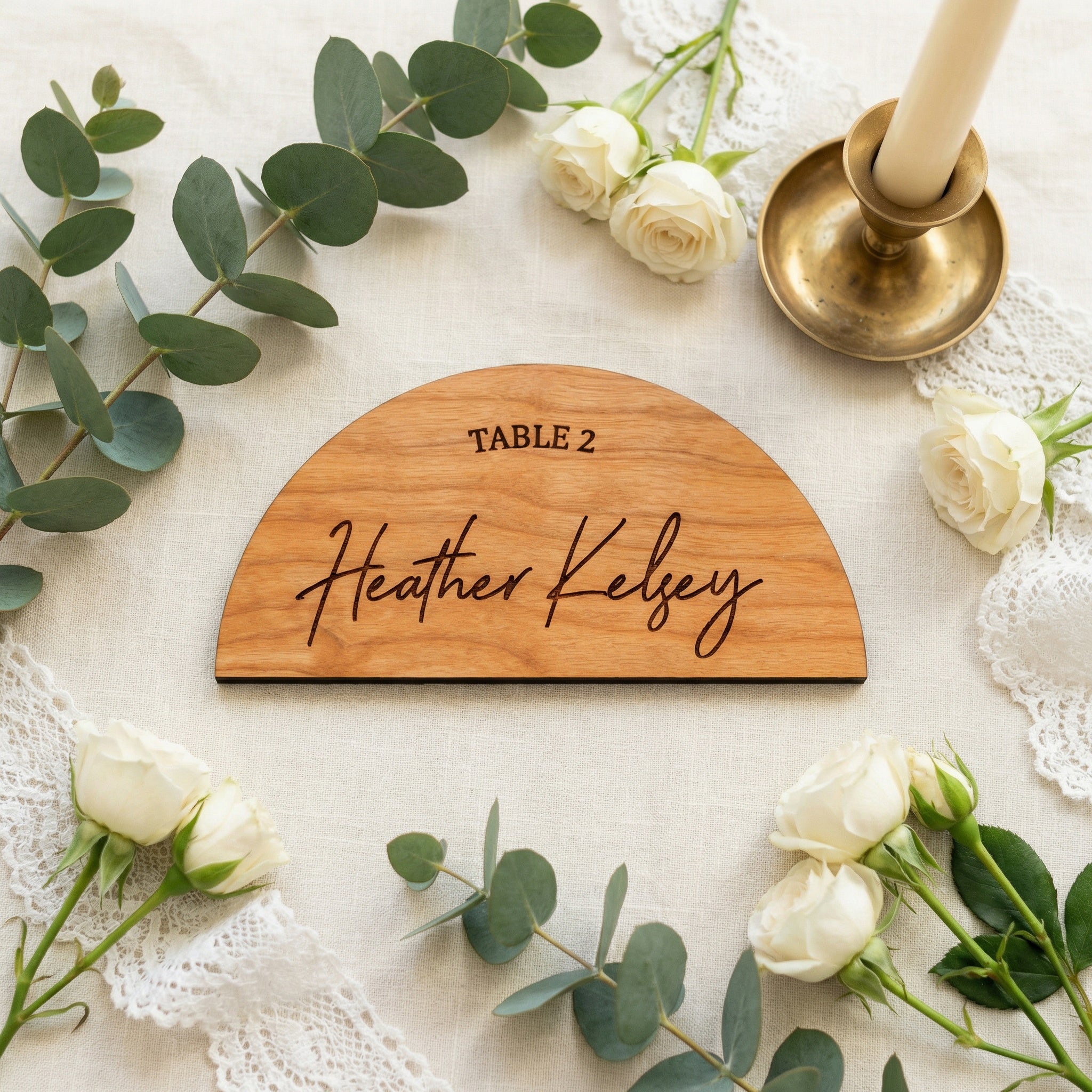 Personalized Arch Wedding Place Cards | Engraved Guest Name Escort Cards | Wood & Acrylic Wedding Seating Tags | Elegant Reception Place Settings