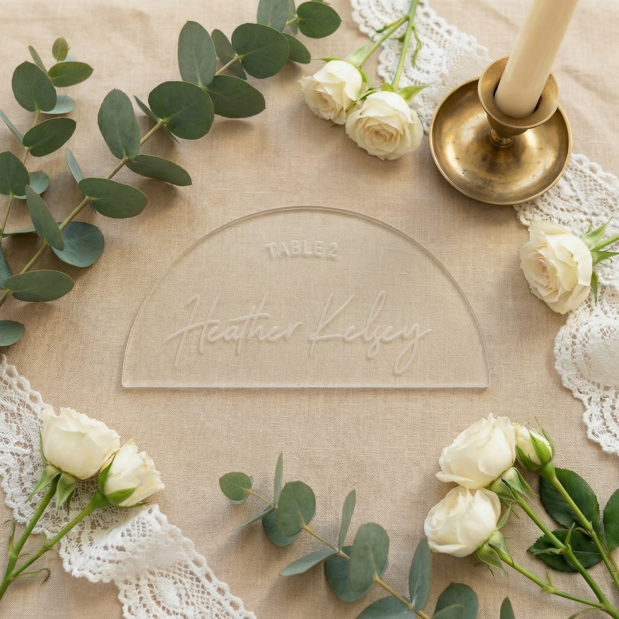 Personalized Arch Wedding Place Cards | Engraved Guest Name Escort Cards | Wood & Acrylic Wedding Seating Tags | Elegant Reception Place Settings