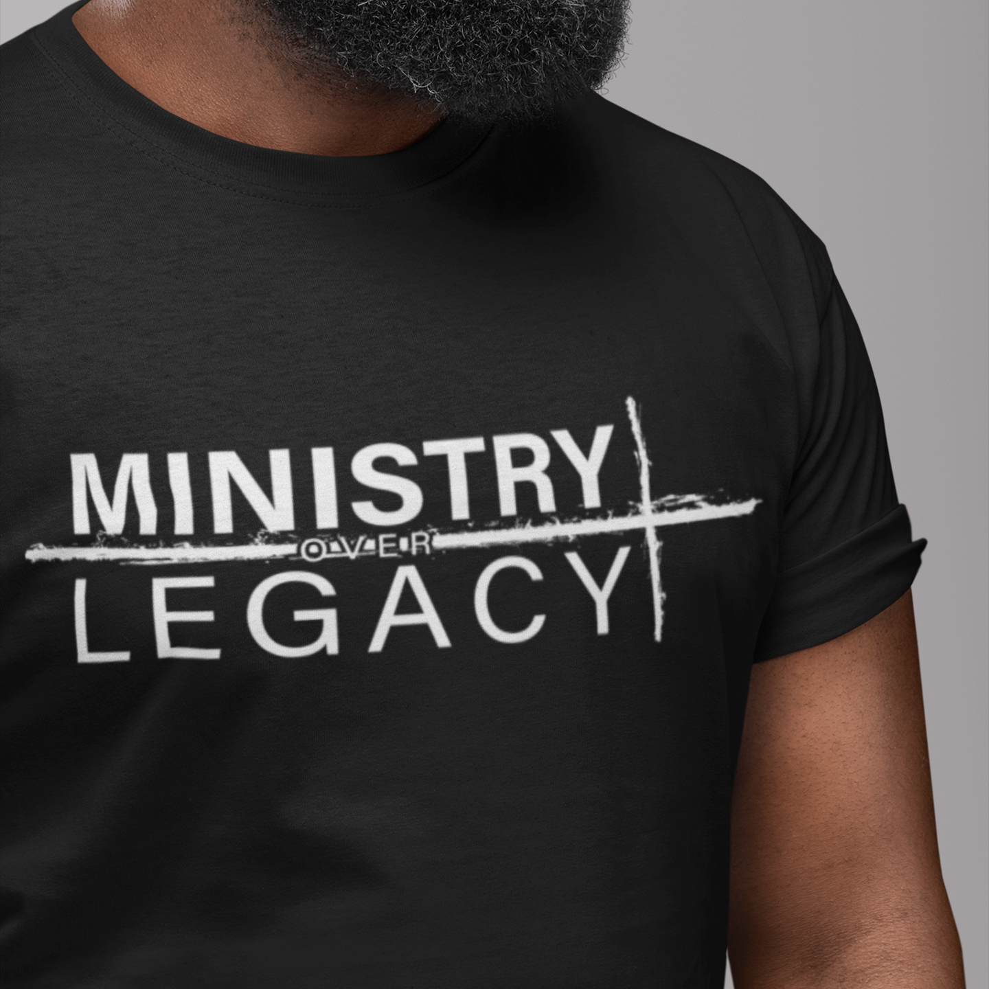 Ministry Over Legacy | Cross Design Christian T-Shirt