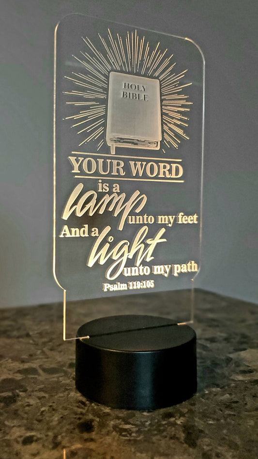 Lamp Unto My Feet Light Unto My Path Night Light | LED Light | Decor