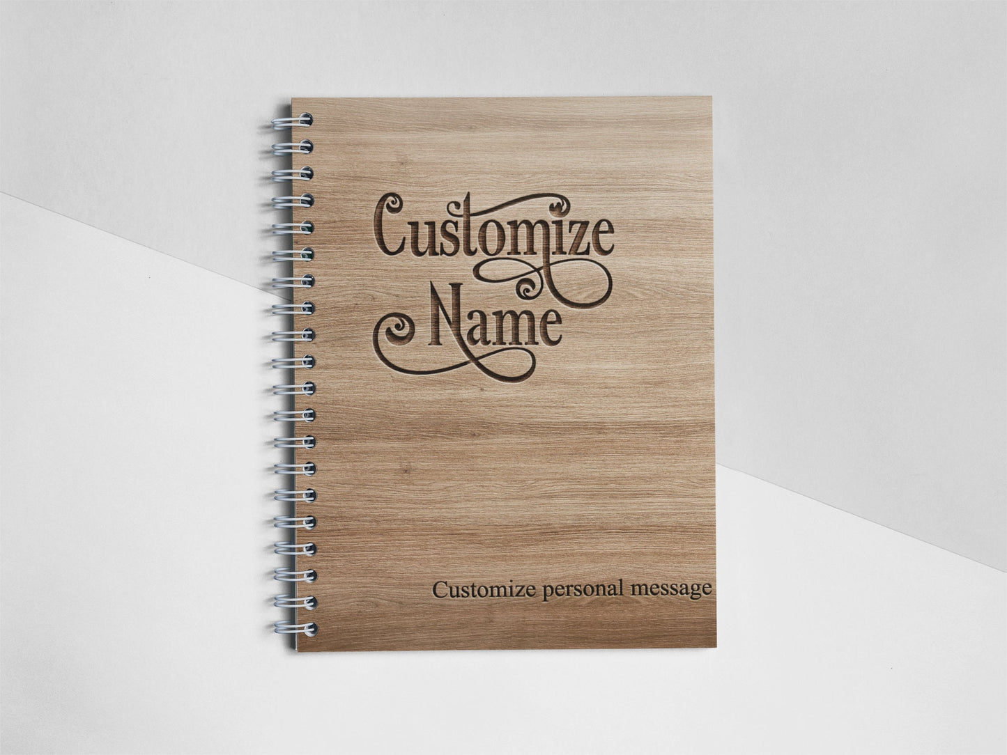 Personalized Vondey Style Wood Cover Notebook | Personalized Sketchbook | Custom Engraved Notebook