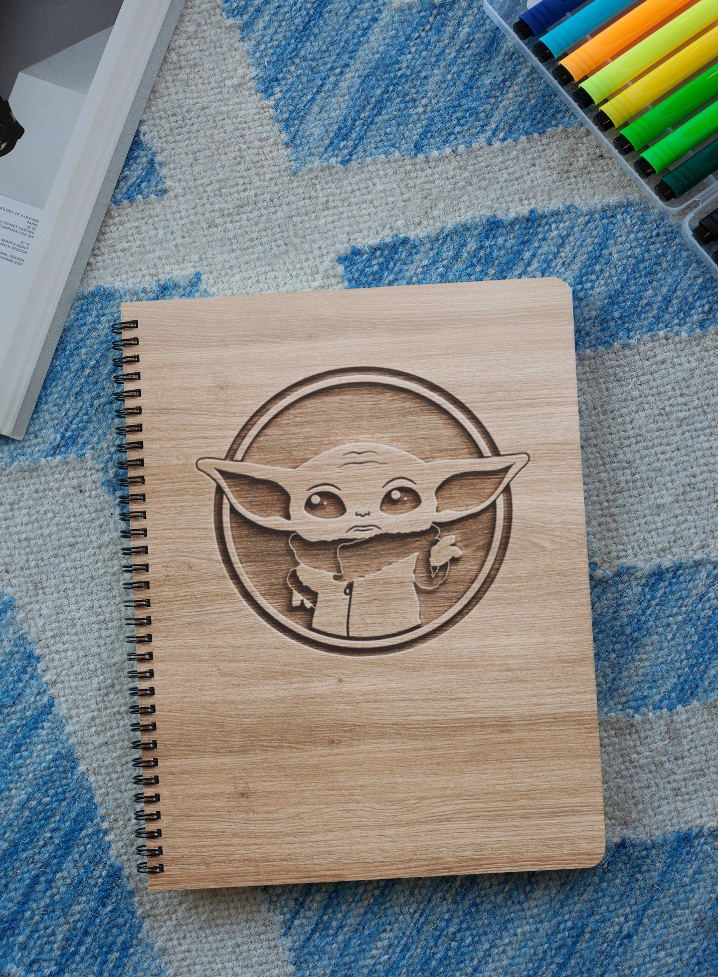 Star Wars Collection Personalized Wood Cover Notebook | Personalized Sketchbook | Customized Engraved Notebook