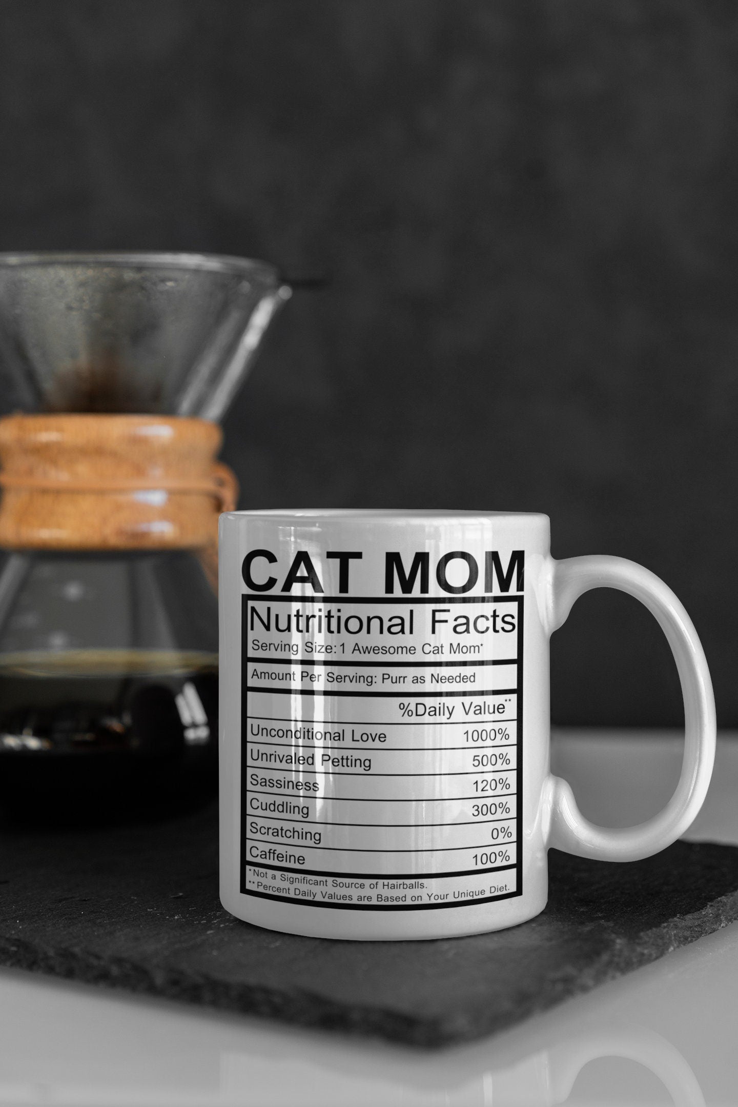 Cat Mom Nutrition Facts Mug | Personalized Mug | Magic Mug