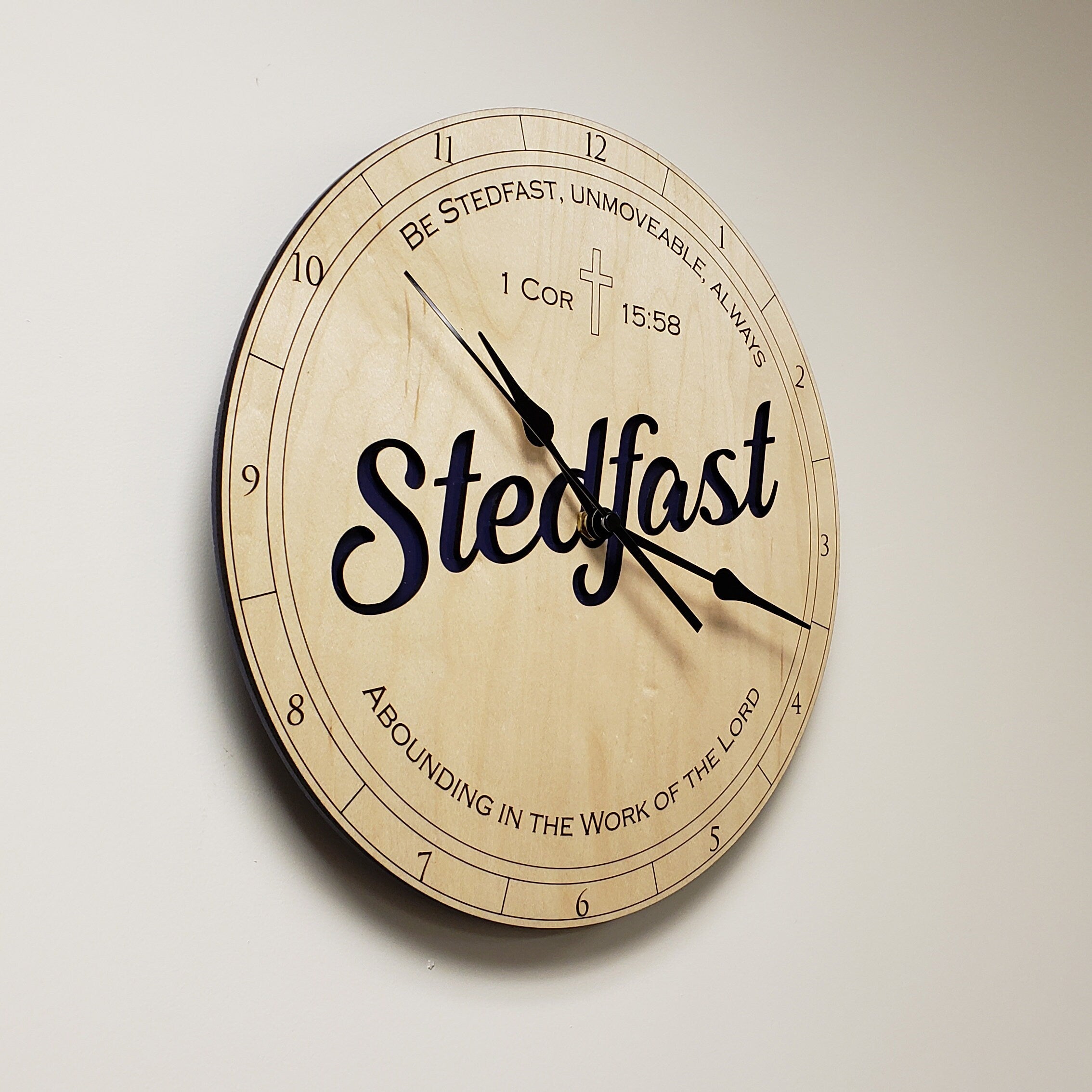 Stedfast Clock | 1 Corinthians 15:58 Clock