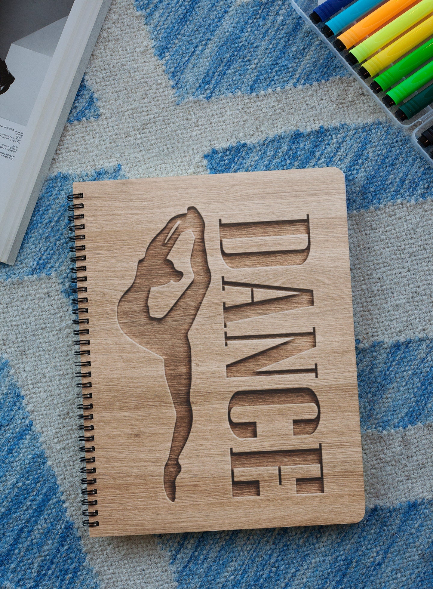 DANCE Wood Cover Notebook | Dance Ballet Customize Engraved Notebook | Personalized Sketchbook