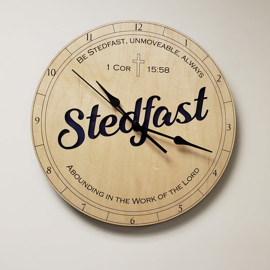 Stedfast Clock | 1 Corinthians 15:58 Clock