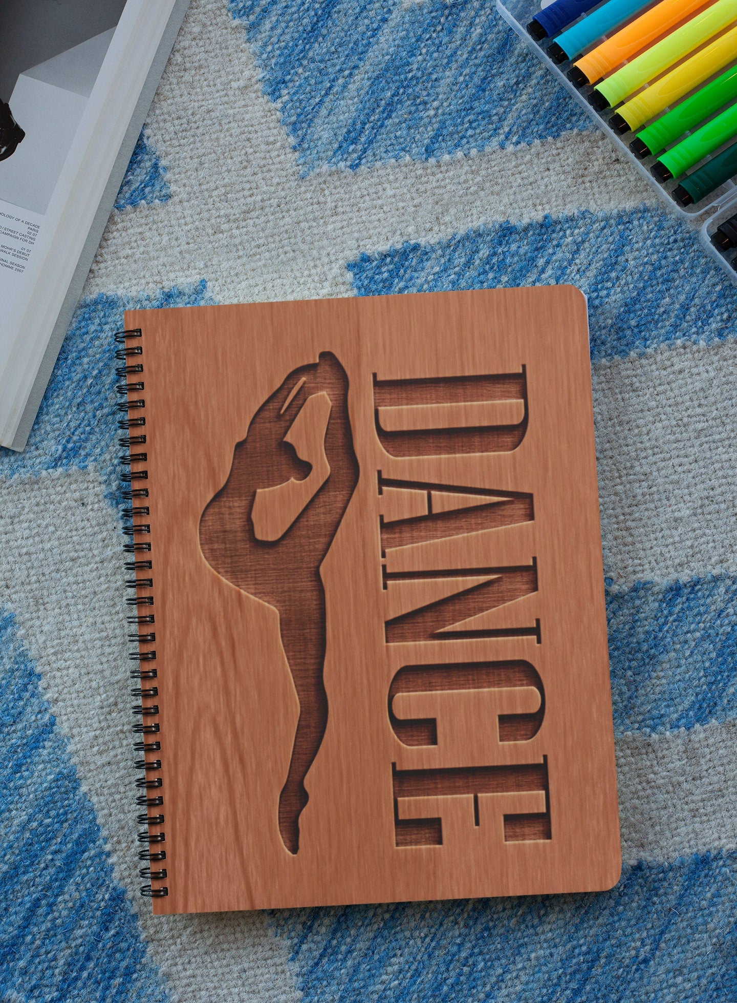 DANCE Wood Cover Notebook | Dance Ballet Customize Engraved Notebook | Personalized Sketchbook