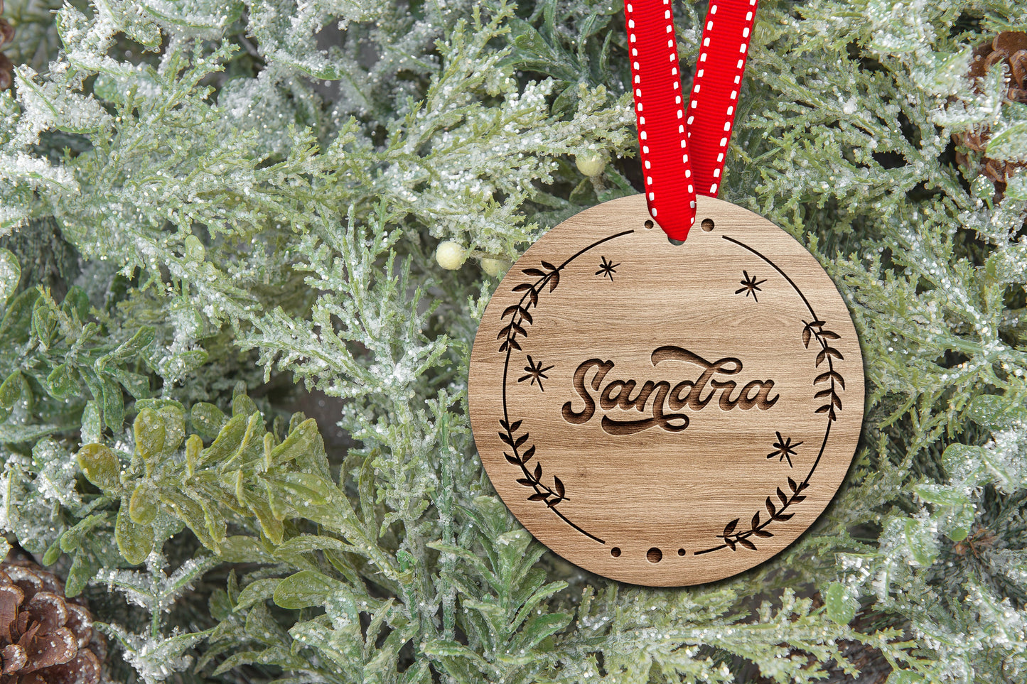 Personalized Engraved Wood Ornament | Name Christmas Ornament