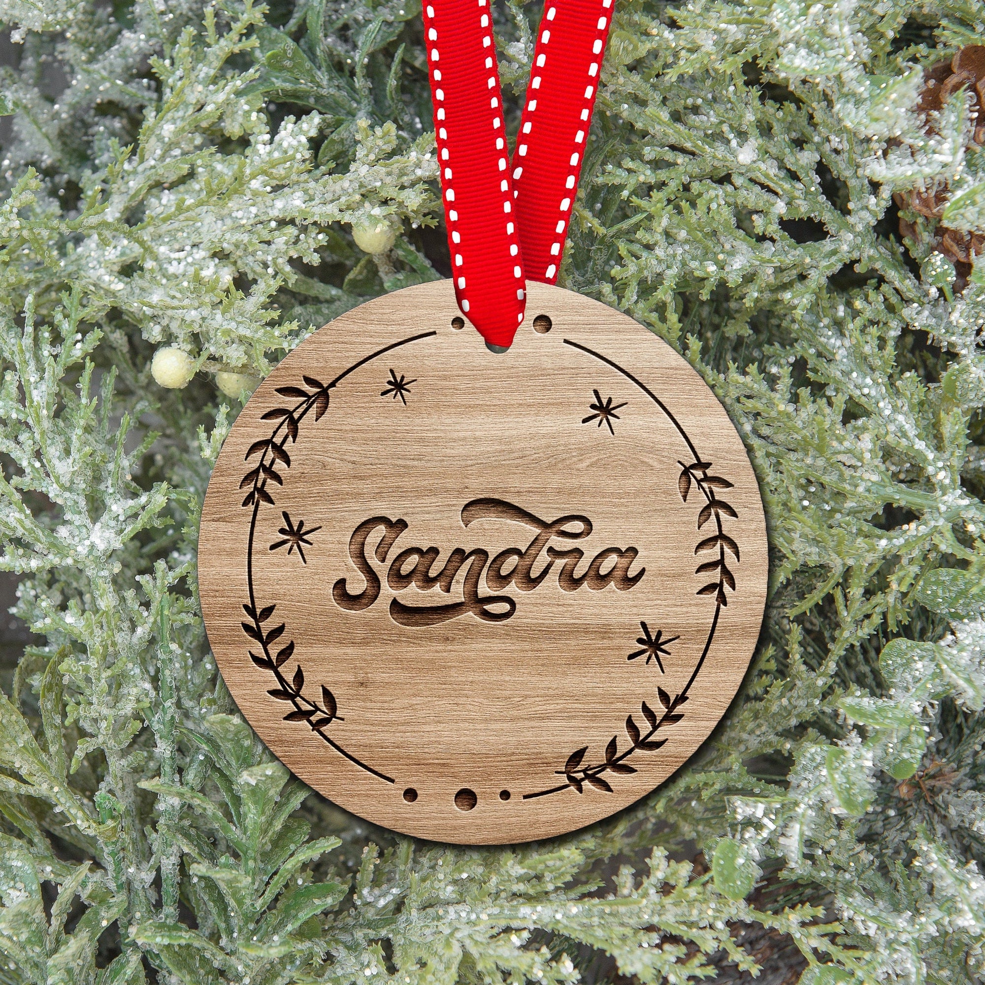 Personalized Engraved Wood Ornament | Name Christmas Ornament