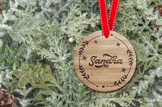 Personalized Engraved Wood Ornament | Name Christmas Ornament