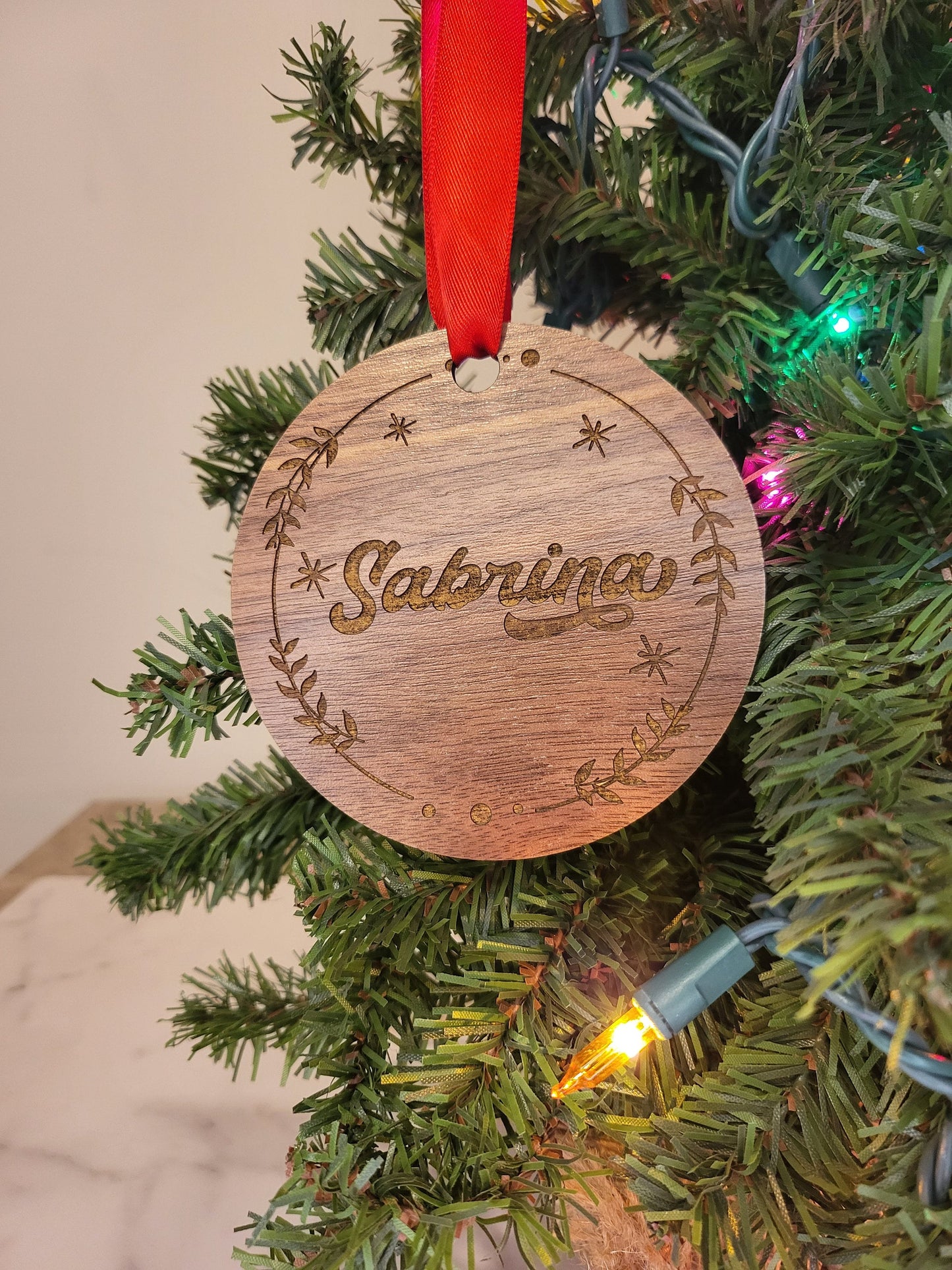 Personalized Engraved Wood Ornament | Name Christmas Ornament