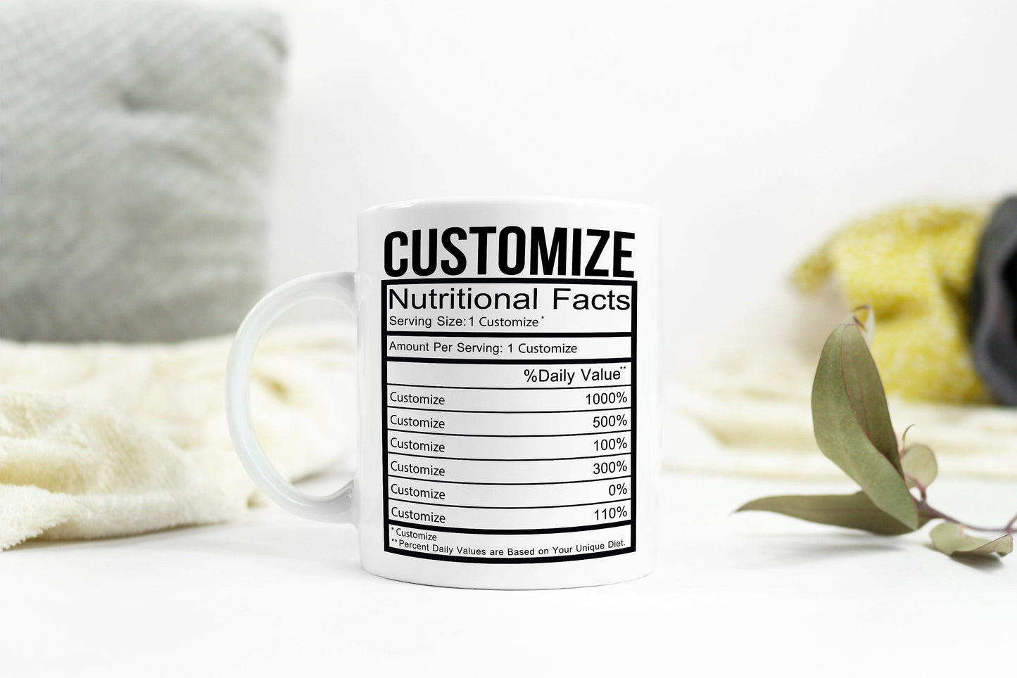 Customized Nutrition Facts Mug | Personalized Mug | Magic Mug