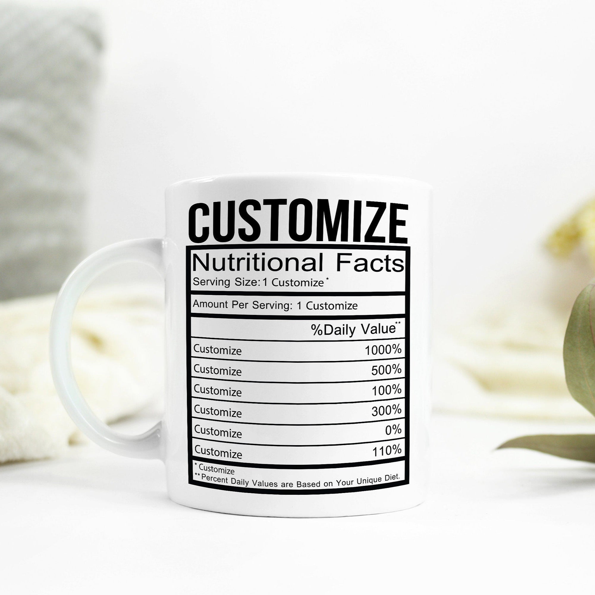 Customized Nutrition Facts Mug | Personalized Mug | Magic Mug