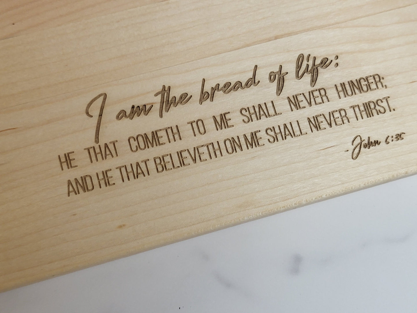 I am the Bread of Life Cutting Board |Christian Cutting Board | Kitchenware with Scriptures | John 6:35 Gift